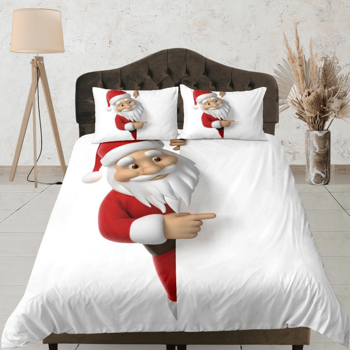 daintyduvet Christmas Duvet Cover Set with Pillows Santa Claus Dorm Bedding Comforter Cover Christmas Gift