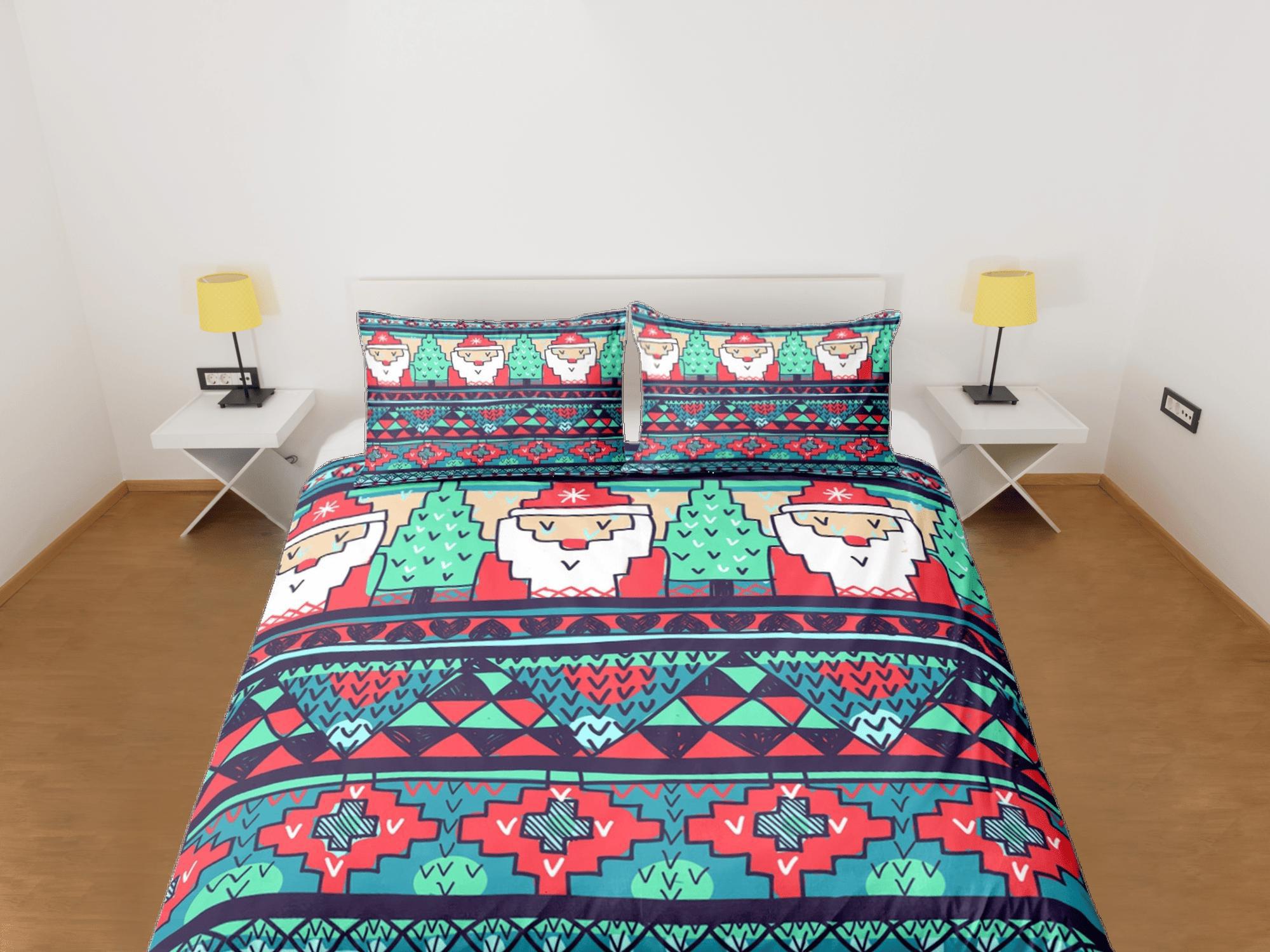daintyduvet Christmas Duvet Cover Set with Pillows Santa Claus Dorm Bedding Comforter Cover Christmas Gift