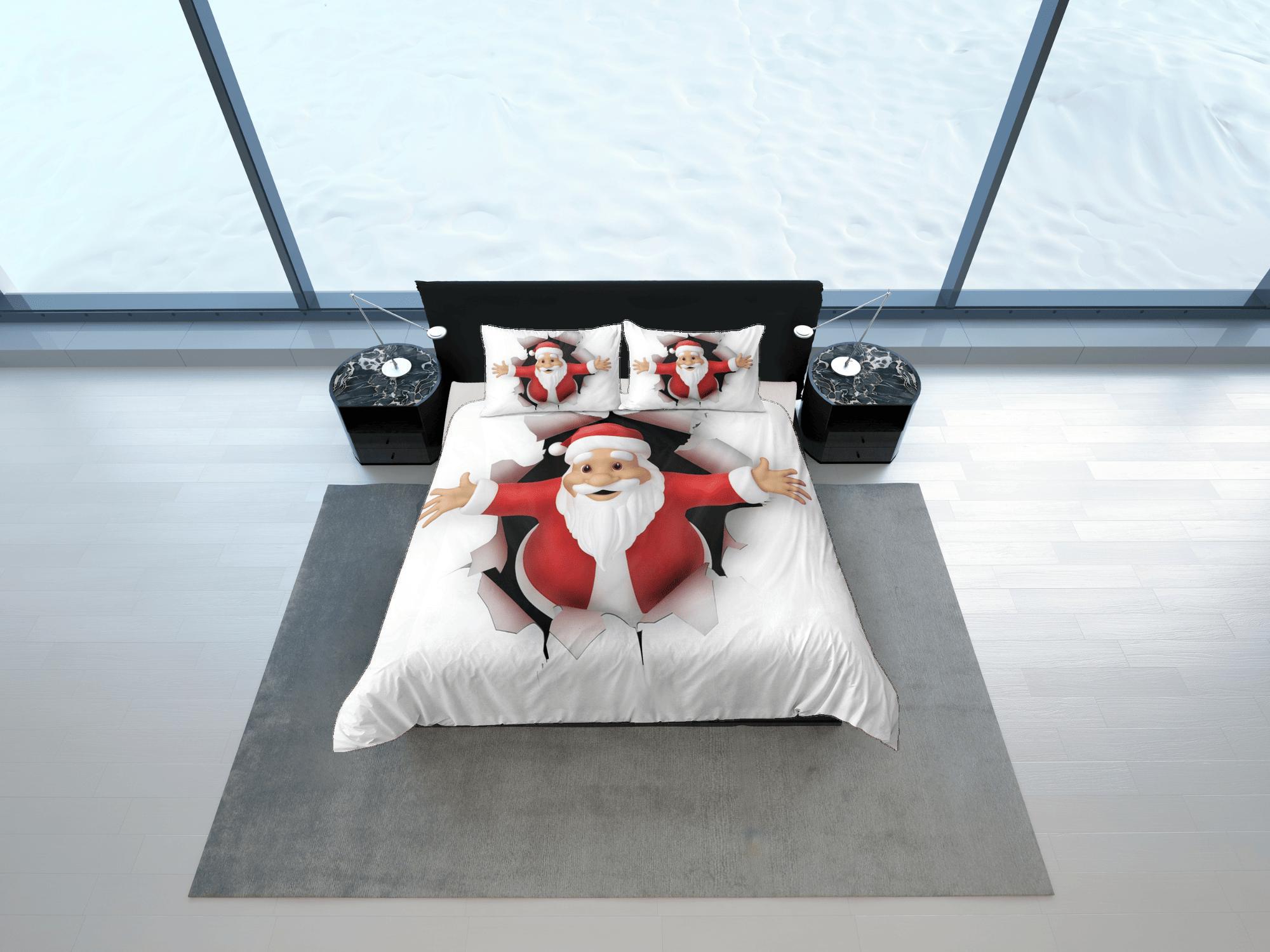daintyduvet Christmas Duvet Cover Set with Pillows Santa Claus Dorm Bedding Comforter Cover Christmas Gift