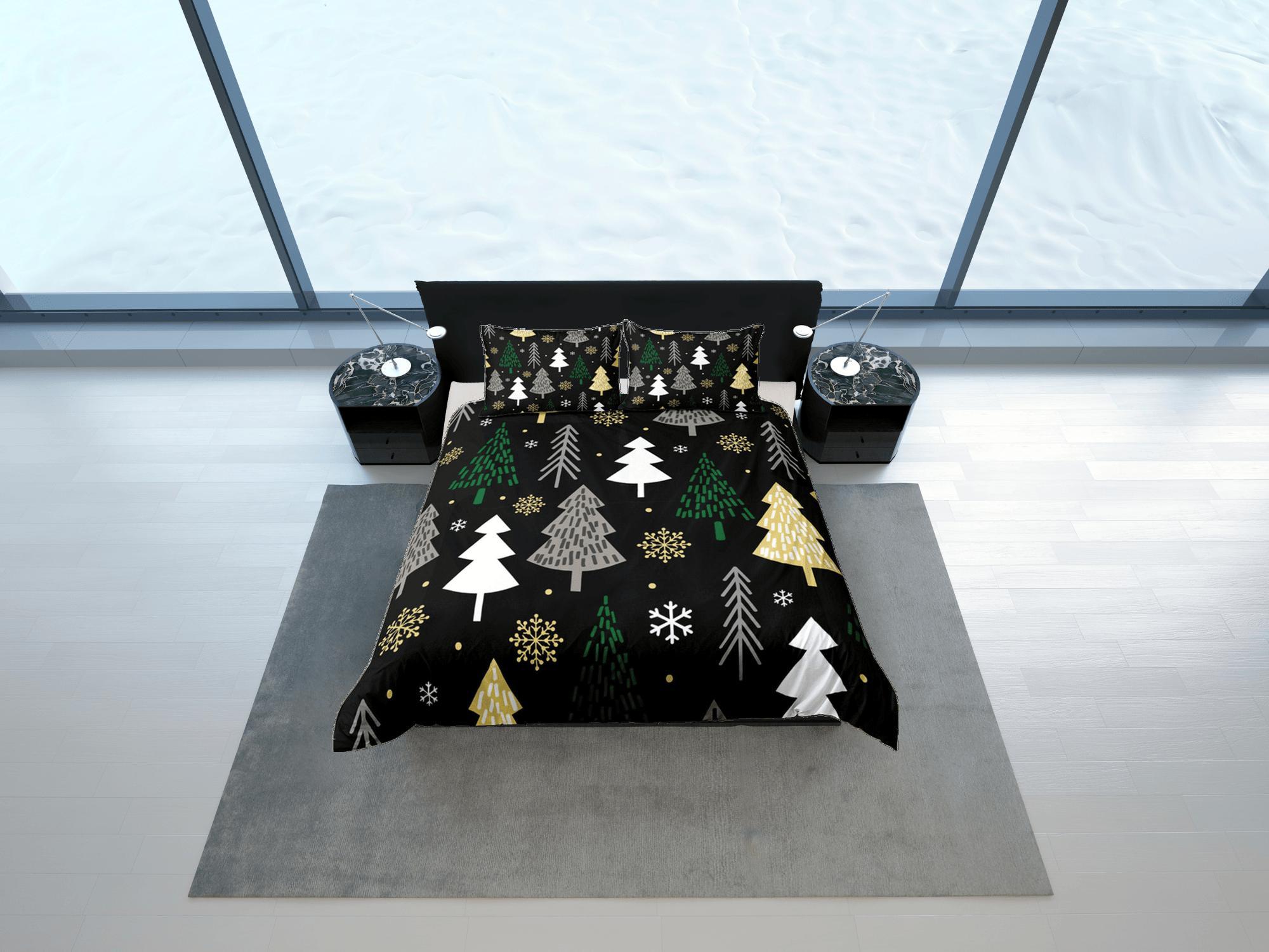 daintyduvet Christmas Gift Black Duvet Cover Set, Bedspread Holiday Gift Bedding Set