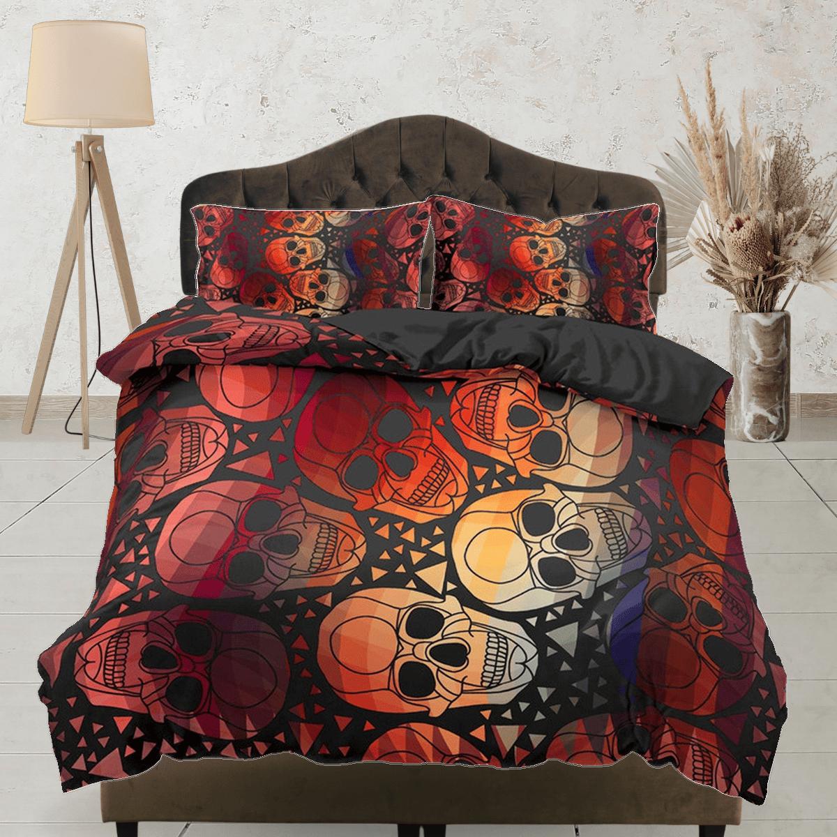 daintyduvet Colorful Skulls Duvet Cover Set Bedspread, Dorm Bedding with Pillowcase