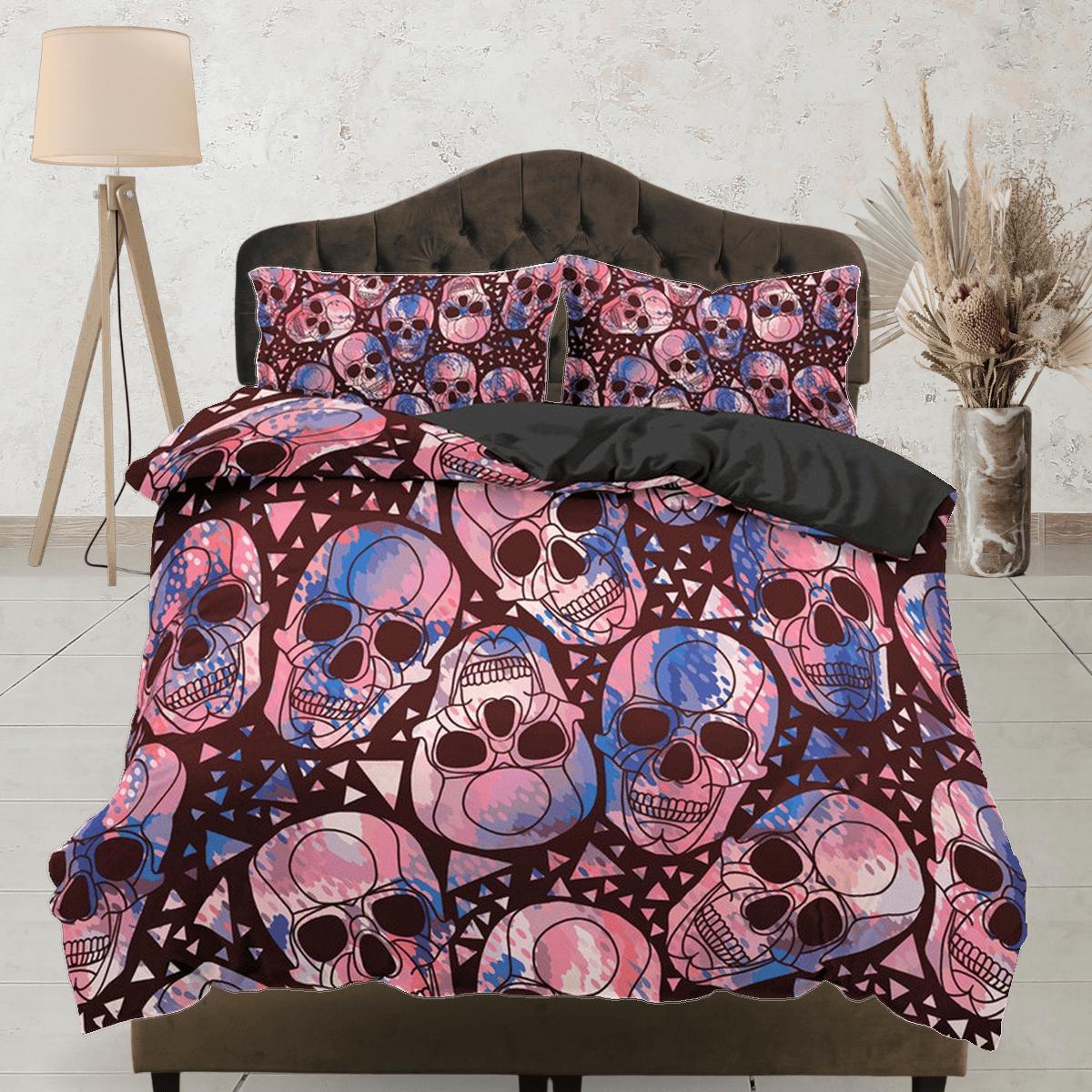 daintyduvet Colorful Skulls Duvet Cover Set Bedspread, Dorm Bedding with Pillowcase