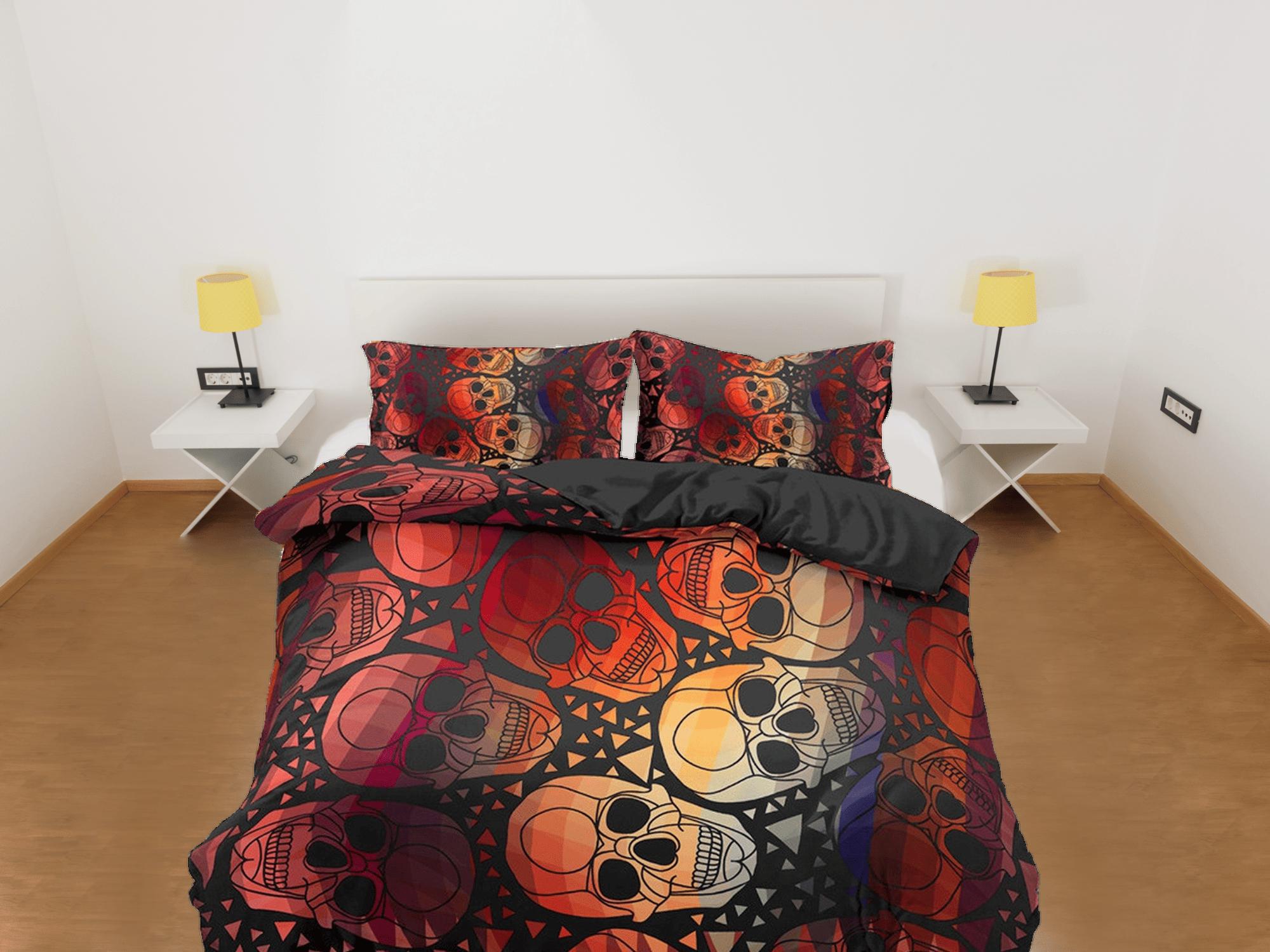 daintyduvet Colorful Skulls Duvet Cover Set Bedspread, Dorm Bedding with Pillowcase