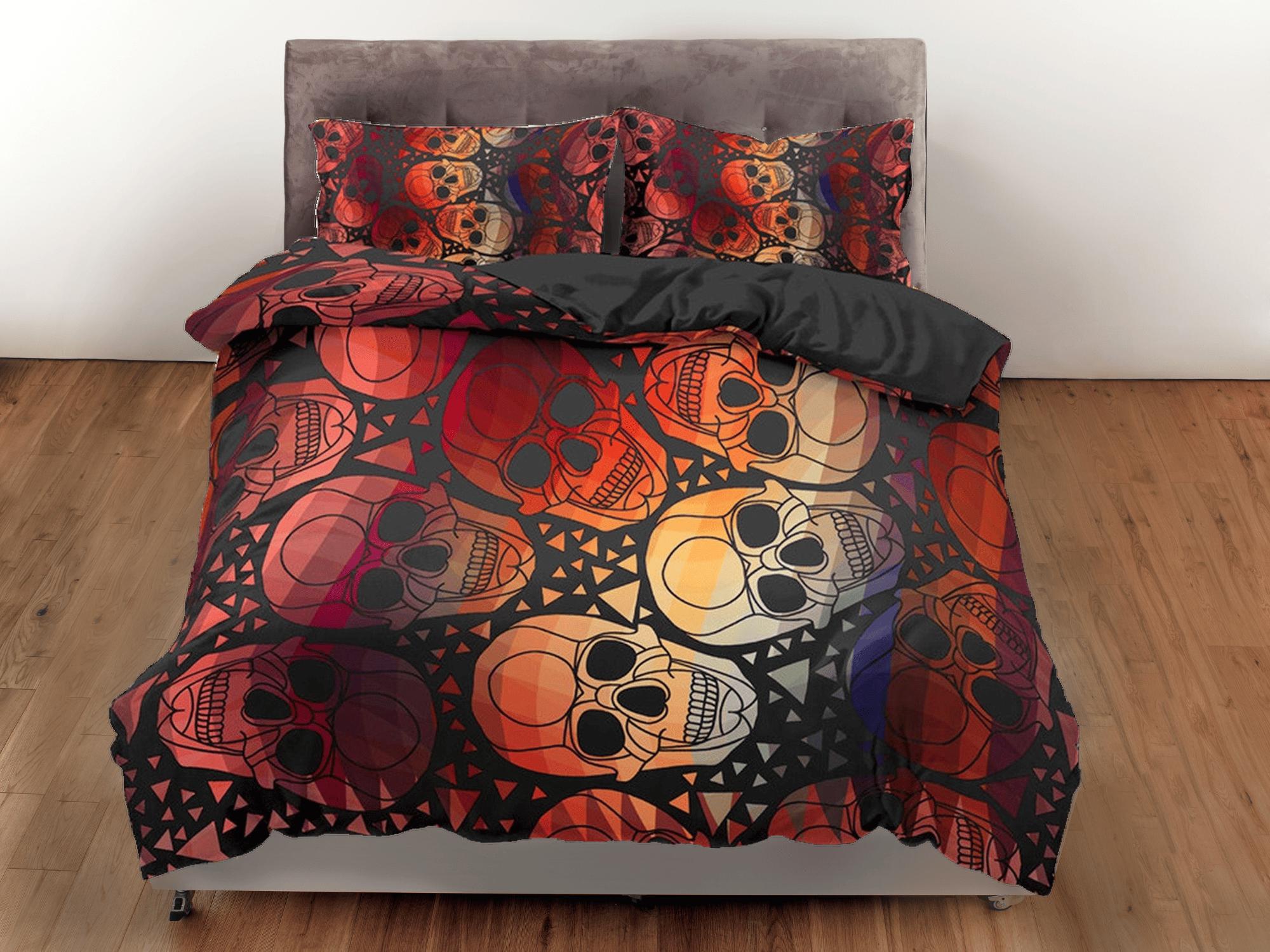 daintyduvet Colorful Skulls Duvet Cover Set Bedspread, Dorm Bedding with Pillowcase
