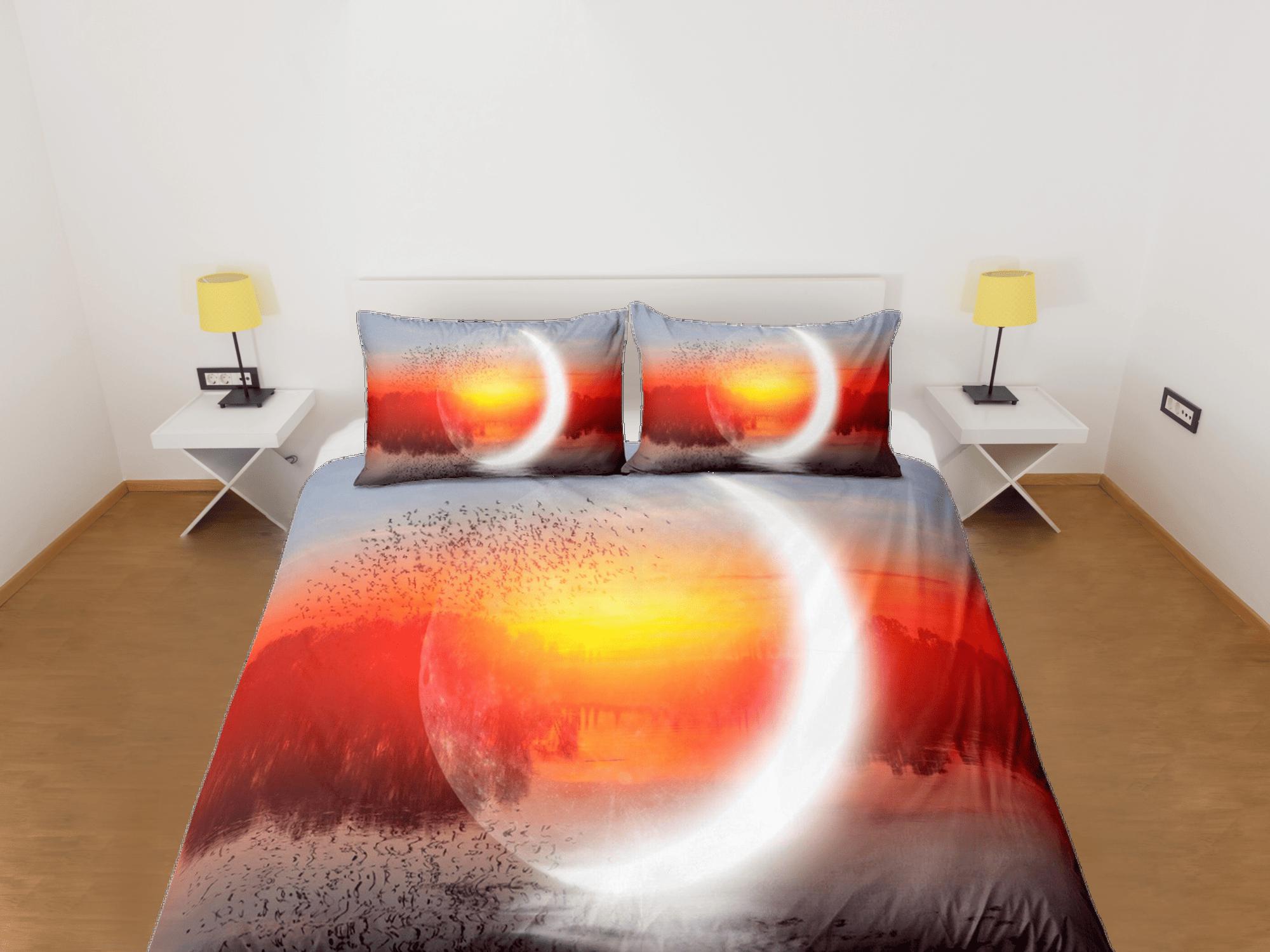 daintyduvet Crescent Moon Duvet Cover Set Colorful Bedspread, Dorm Bedding with Pillowcase