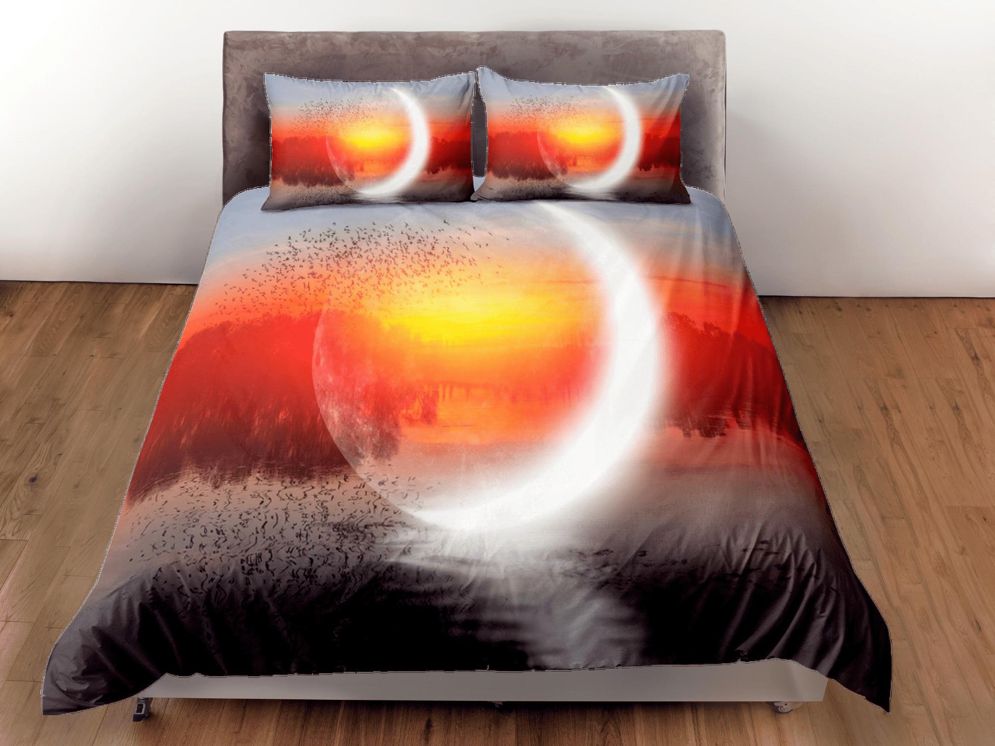 daintyduvet Crescent Moon Duvet Cover Set Colorful Bedspread, Dorm Bedding with Pillowcase