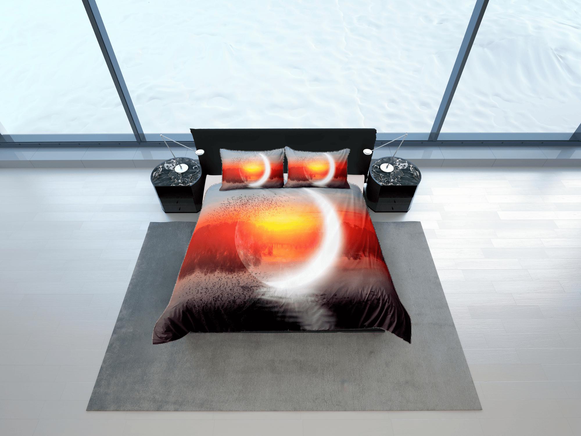 daintyduvet Crescent Moon Duvet Cover Set Colorful Bedspread, Dorm Bedding with Pillowcase