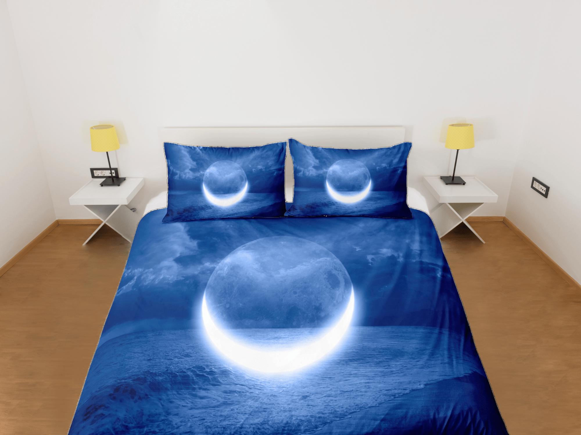 daintyduvet Crescent Moon Night Duvet Cover Set Colorful Bedspread, Dorm Bedding with Pillowcase