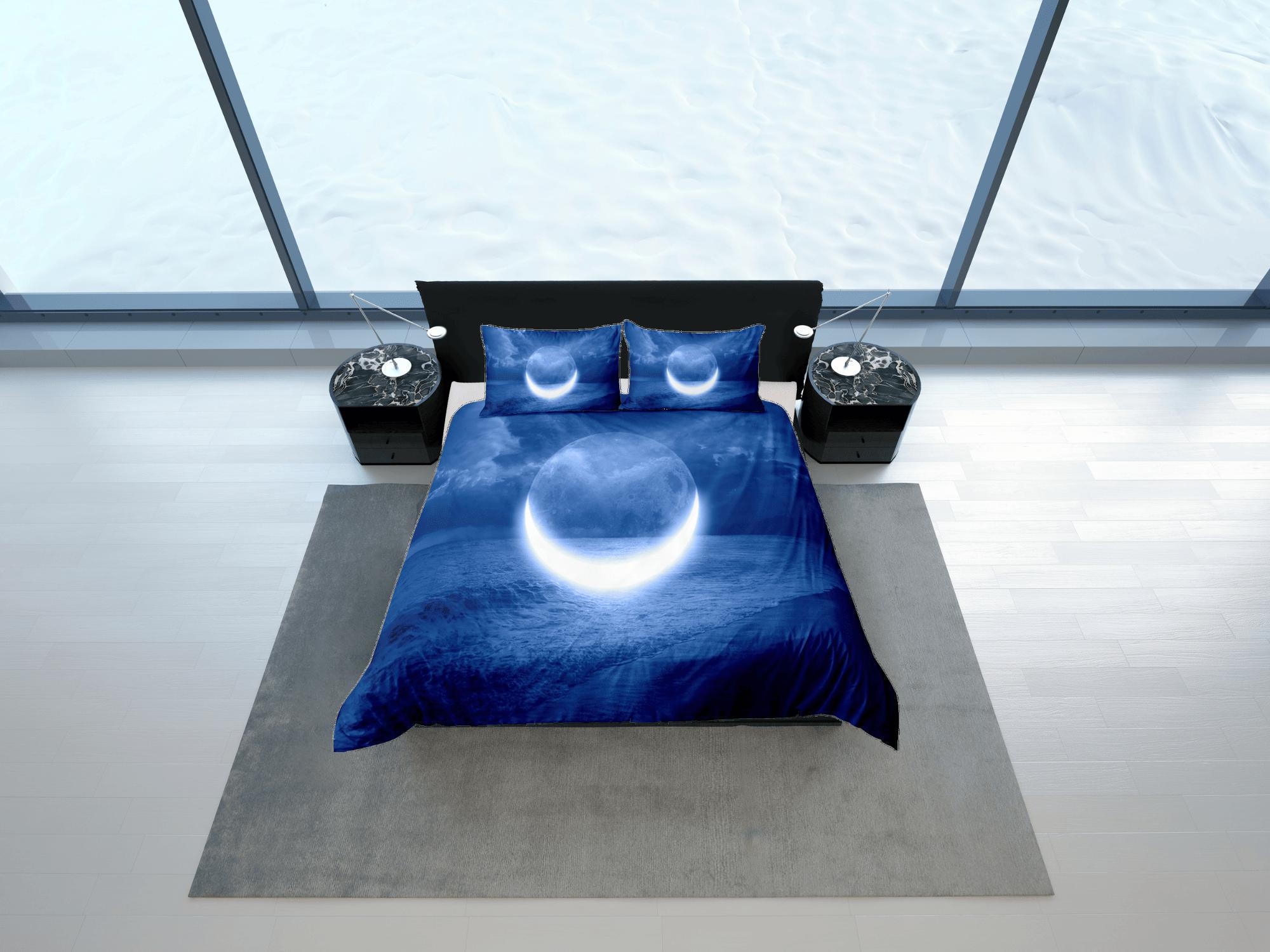 daintyduvet Crescent Moon Night Duvet Cover Set Colorful Bedspread, Dorm Bedding with Pillowcase