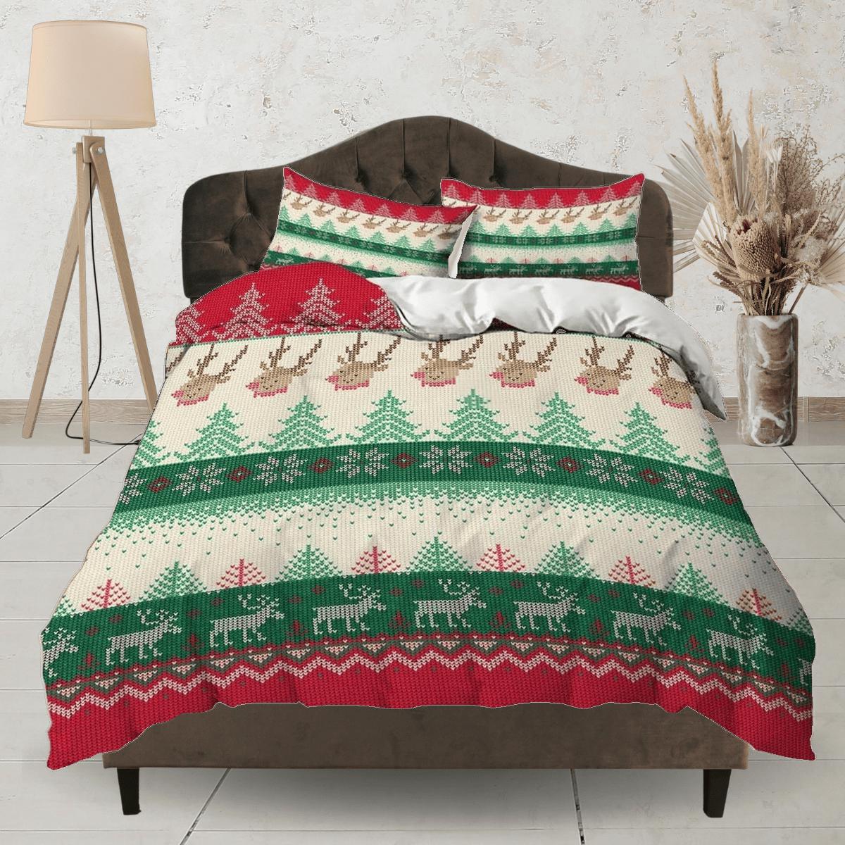 daintyduvet Cross Stitch Pattern Christmas bedding & pillowcase holiday gift duvet cover king queen full twin toddler bedding baby Christmas farmhouse