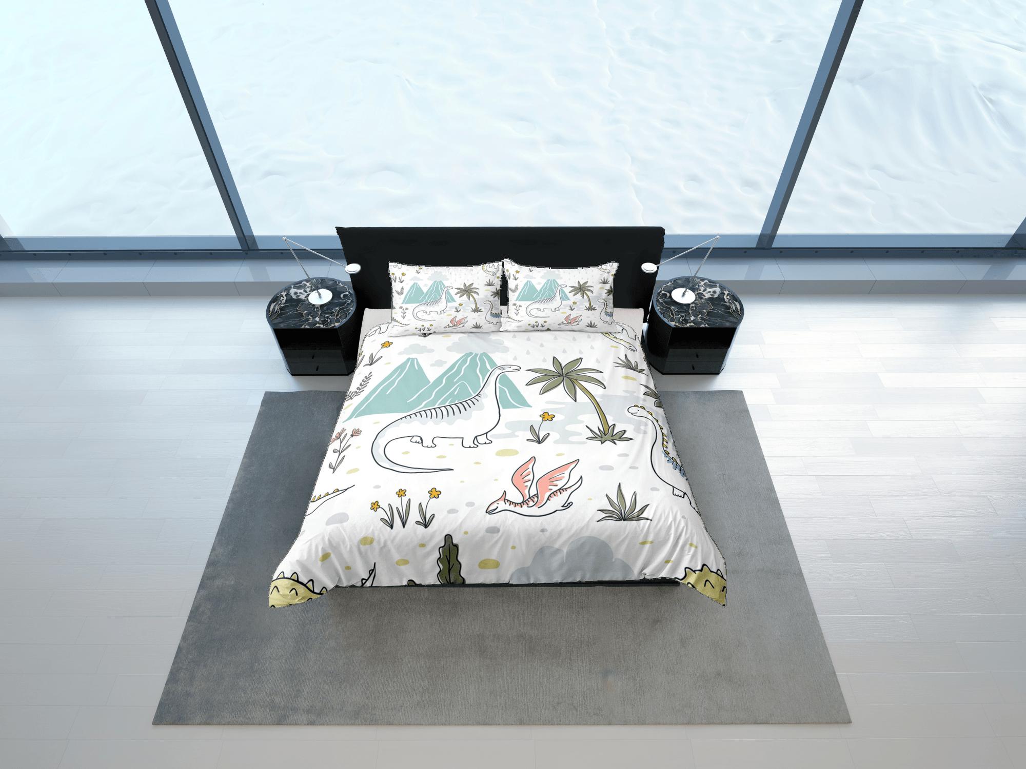 daintyduvet Cute dinosaur bedding, kids bedding full, crib duvet cover set, dinosaur nursery bed decor, colorful bedding, baby dinosaur, toddler bedding