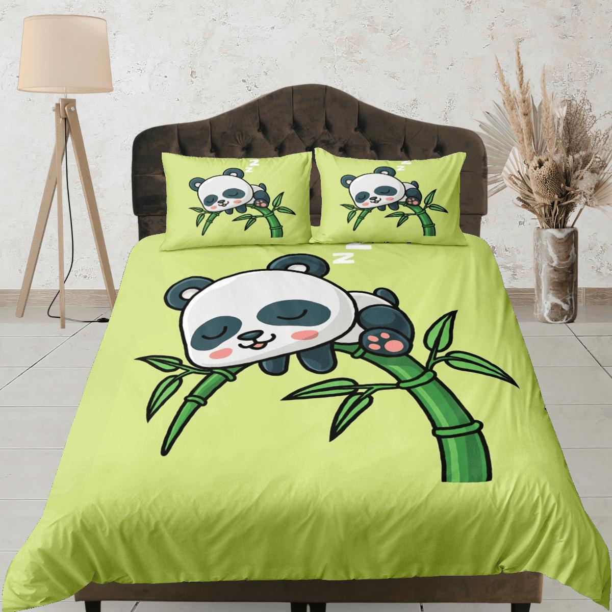 daintyduvet Cute Panda Sleeping in Bamboo Duvet Cover Set Bedspread, Kids Bedding & Pillowcase