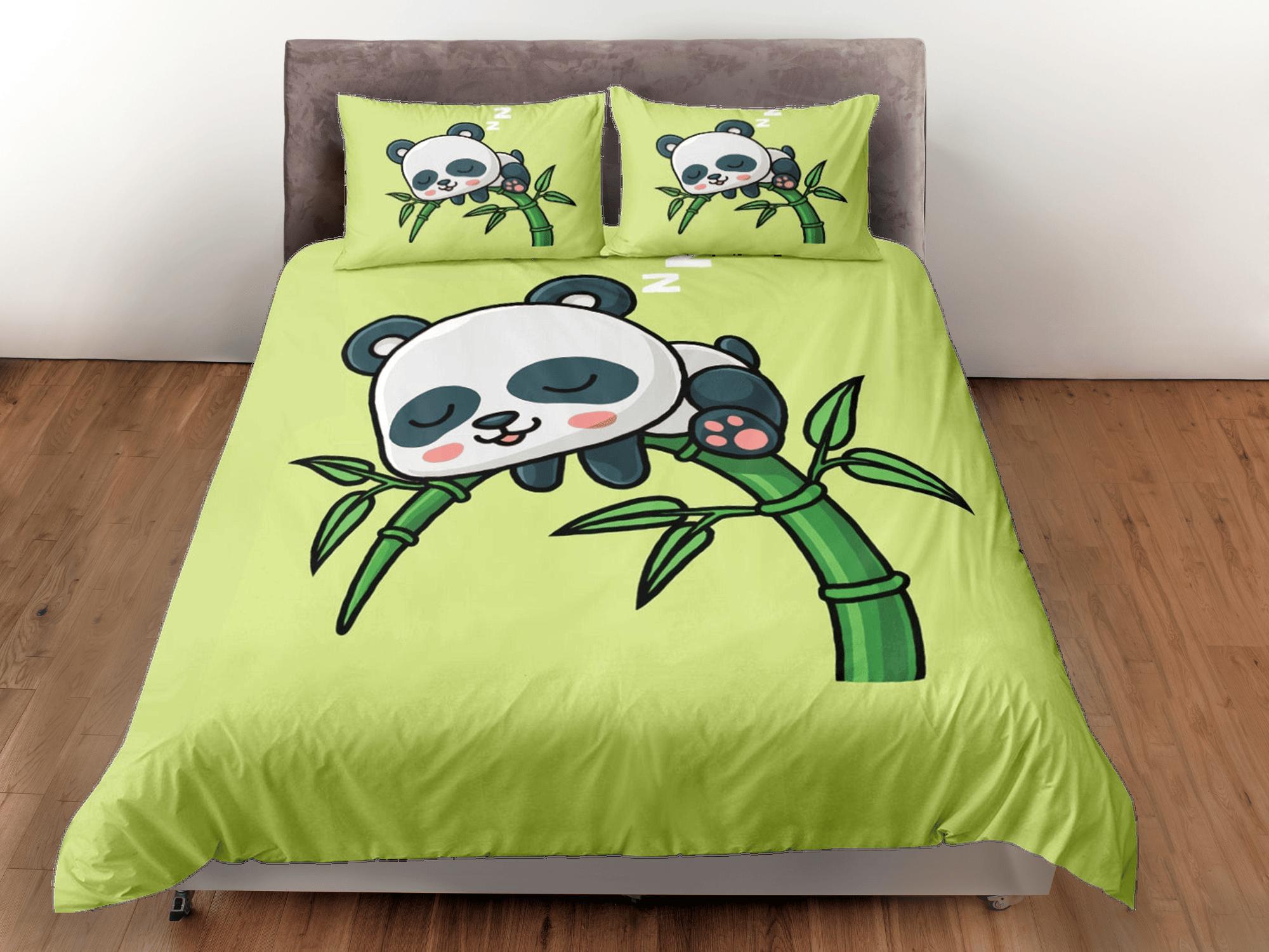 daintyduvet Cute Panda Sleeping in Bamboo Duvet Cover Set Bedspread, Kids Bedding & Pillowcase
