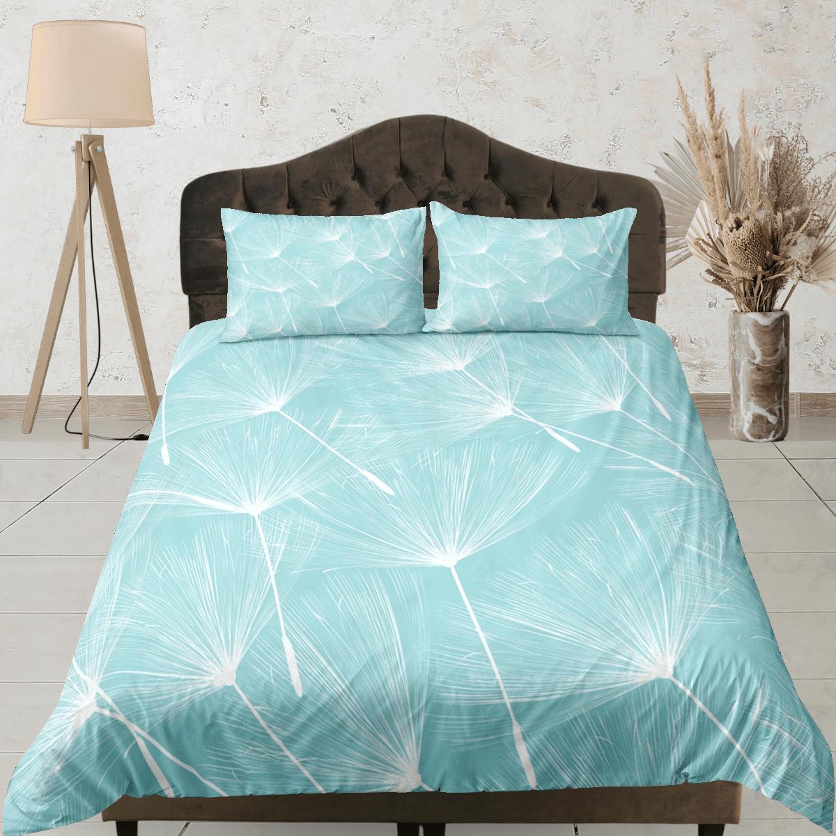 daintyduvet Dandelion floral green duvet cover colorful bedding, teen girl bedroom, baby girl crib bedding boho maximalist bedspread aesthetic bedding