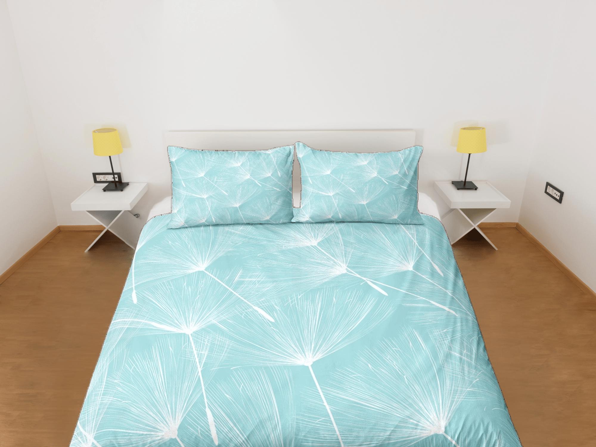 daintyduvet Dandelion floral green duvet cover colorful bedding, teen girl bedroom, baby girl crib bedding boho maximalist bedspread aesthetic bedding