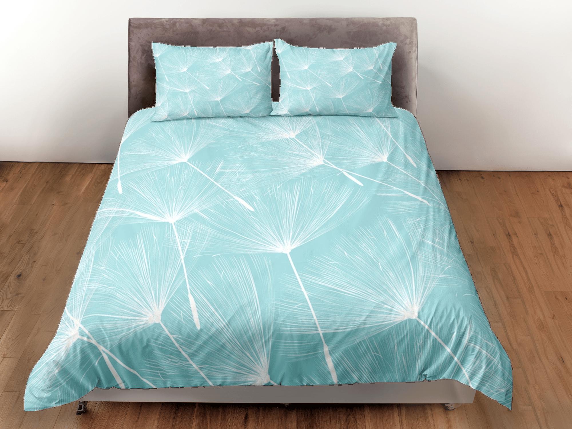 daintyduvet Dandelion floral green duvet cover colorful bedding, teen girl bedroom, baby girl crib bedding boho maximalist bedspread aesthetic bedding