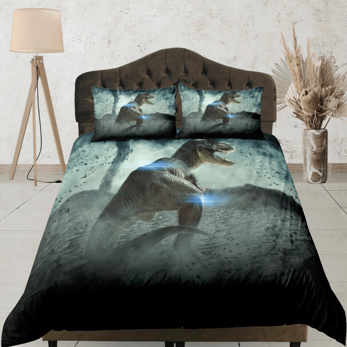 daintyduvet Dinosaur Duvet Cover Set Sci-Fi Bedspread, Animal TRex Dorm Bedding with Pillowcase