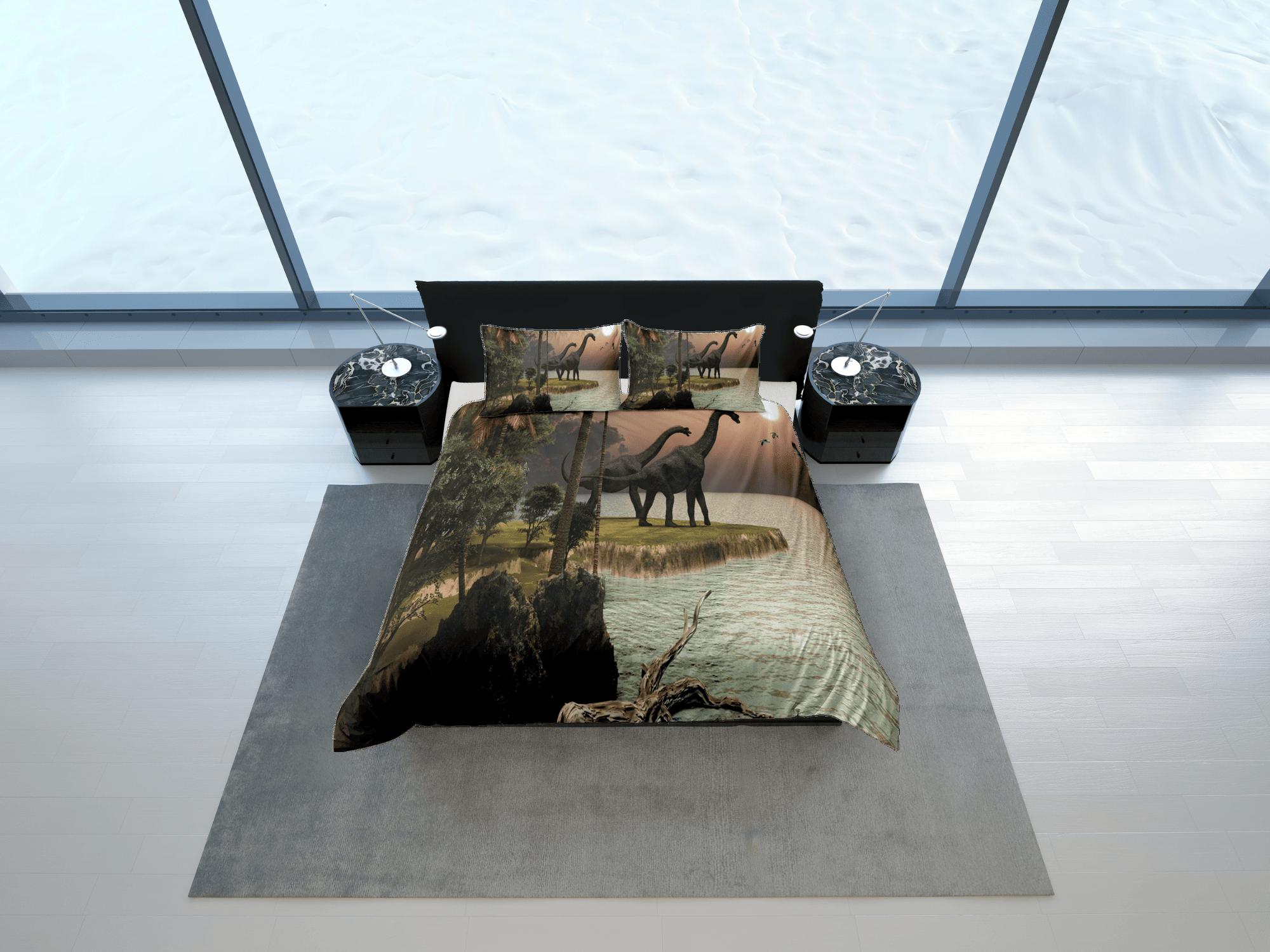 daintyduvet Diplodocus dinosaur in island bedding, adult duvet cover, dorm bedding, teen boys bedding set full, animal duvet cover set, dinosaur gift