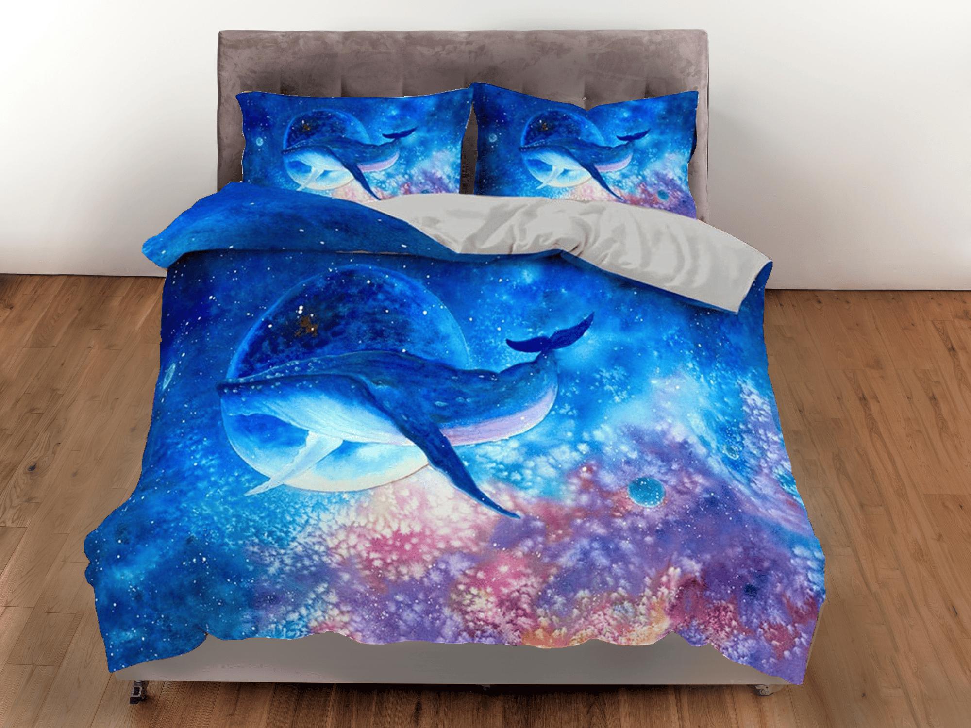 daintyduvet dolphin bedding duvet cover, ocean blush decor bottle nose dolphin bedding set full king queen twin, college dorm bedding gift