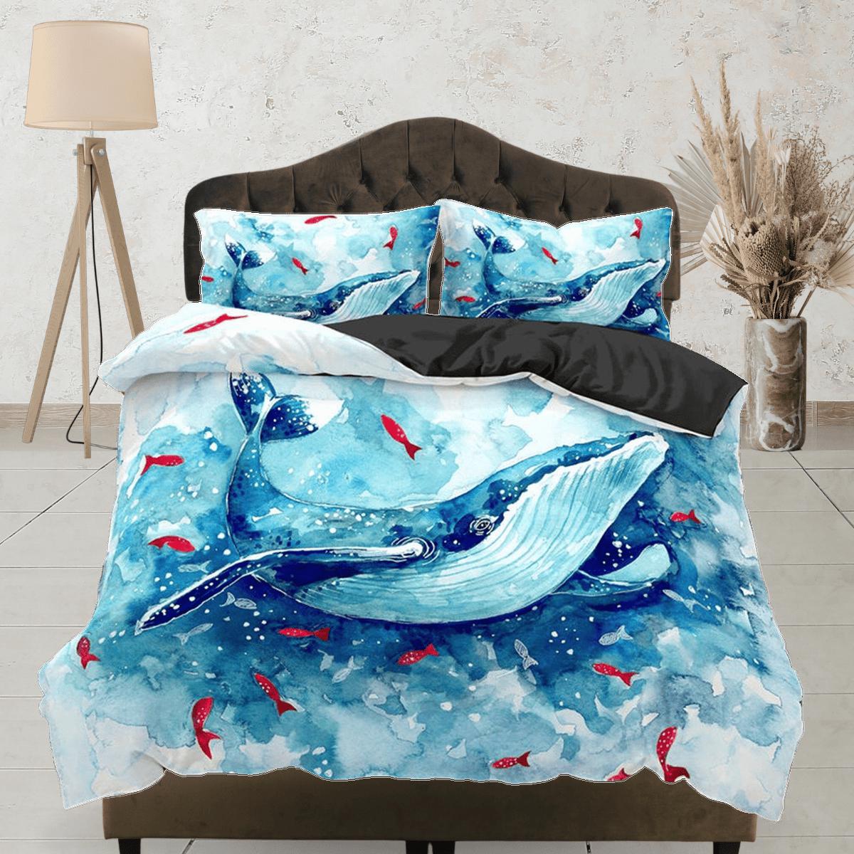daintyduvet Dolphin painting bedding artistic design duvet cover, ocean blush decor bottle nose dolphin bedding set full king queen twin, dorm bedding