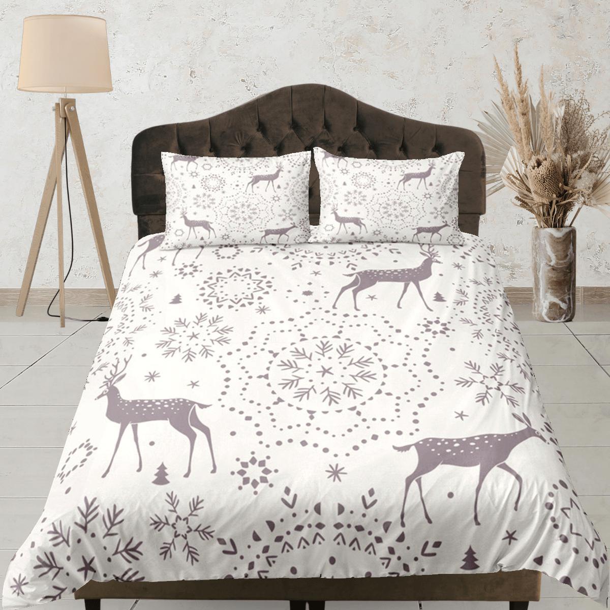 daintyduvet Duvet Cover Set Boho Bedding, Winter Blanket Snowflakes Dorm Bedding & Pillowcase