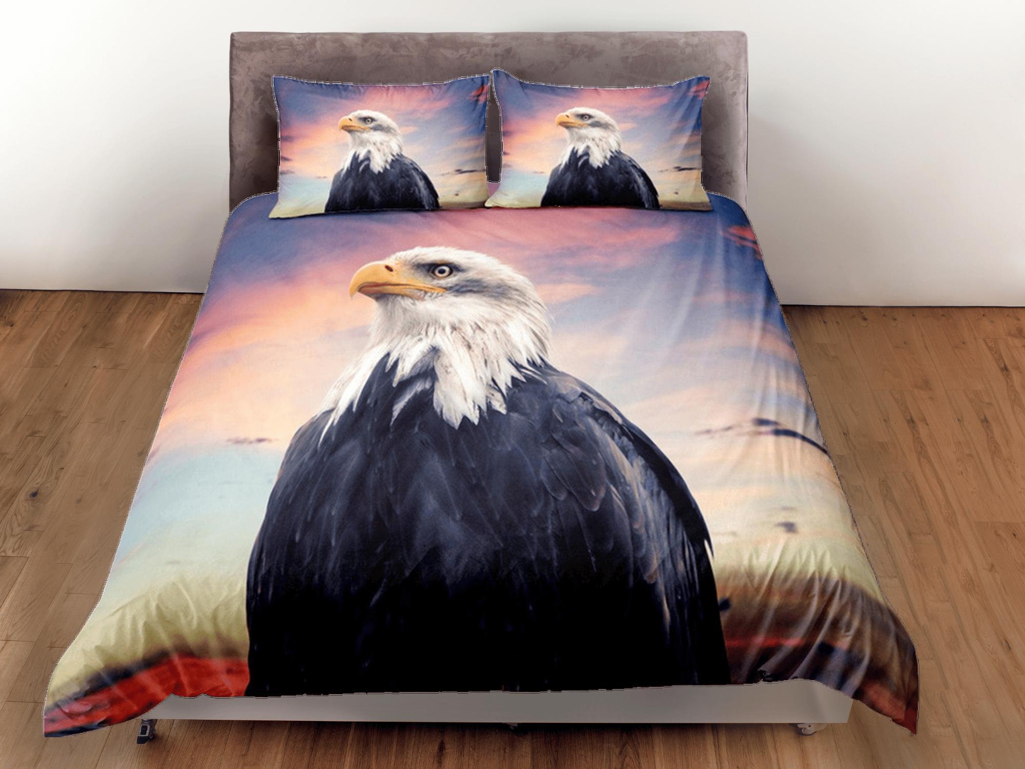 daintyduvet Eagle Duvet Cover Set Cute Bedspread, Bird Dorm Bedding with Pillowcase, King Duvet Cover Full, Queen Comforter Cover Bedding