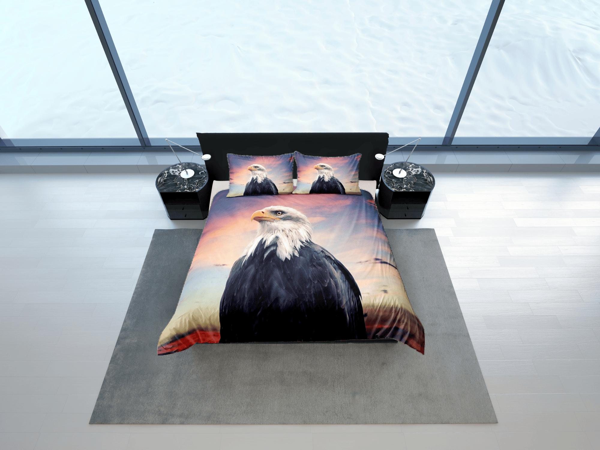 daintyduvet Eagle Duvet Cover Set Cute Bedspread, Bird Dorm Bedding with Pillowcase, King Duvet Cover Full, Queen Comforter Cover Bedding