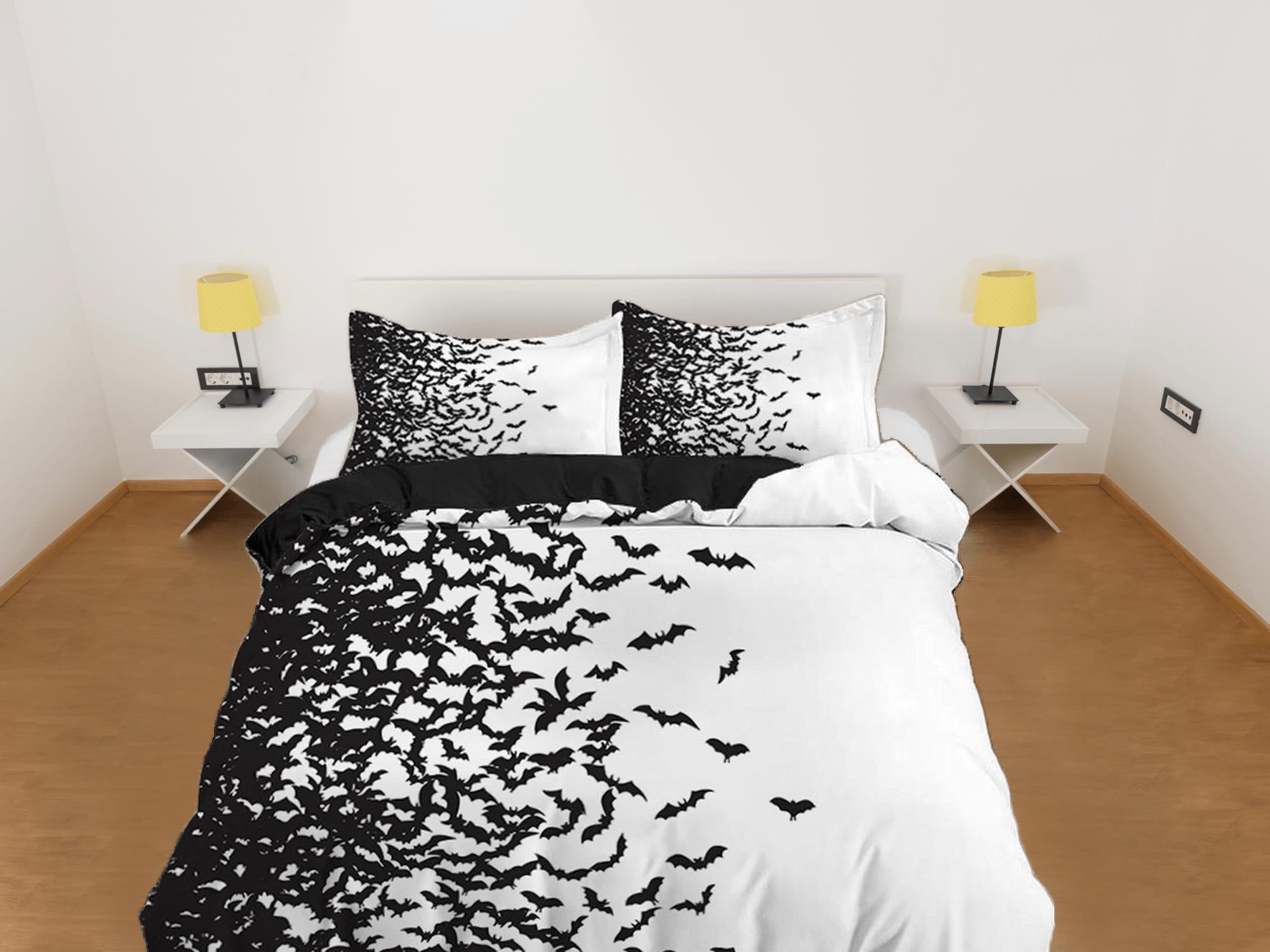 daintyduvet Flying bats halloween full size bedding & pillowcase, duvet cover set dorm bedding, halloween decor, nursery toddler bedding, halloween gift