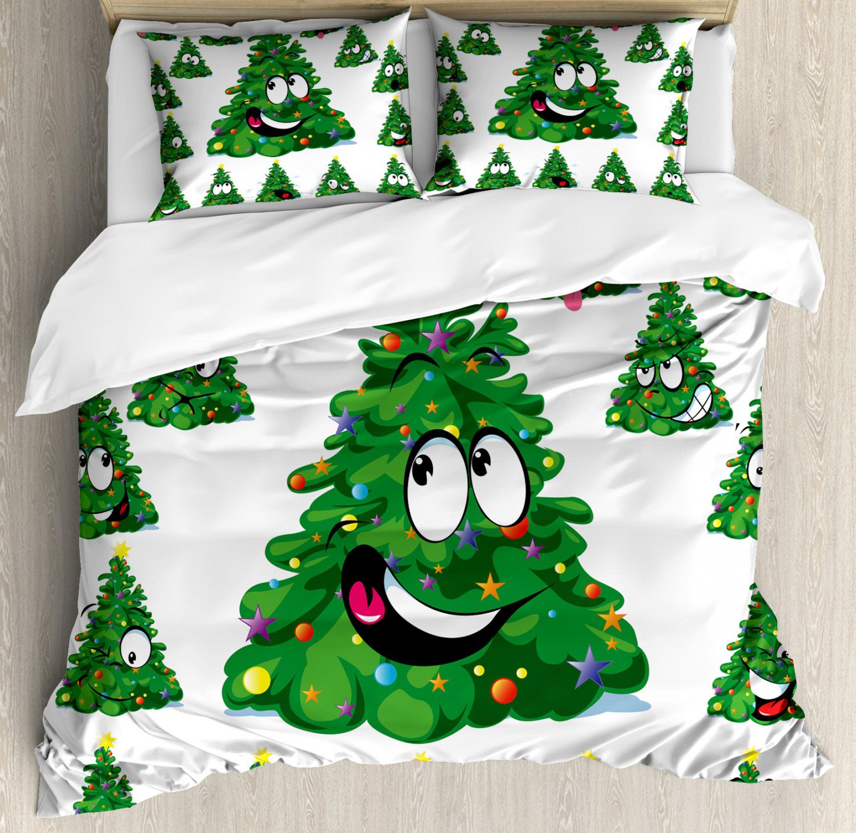 daintyduvet Funny Christmas tree bedding & pillowcase holiday gift duvet cover king queen full twin toddler bedding baby Christmas farmhouse decor