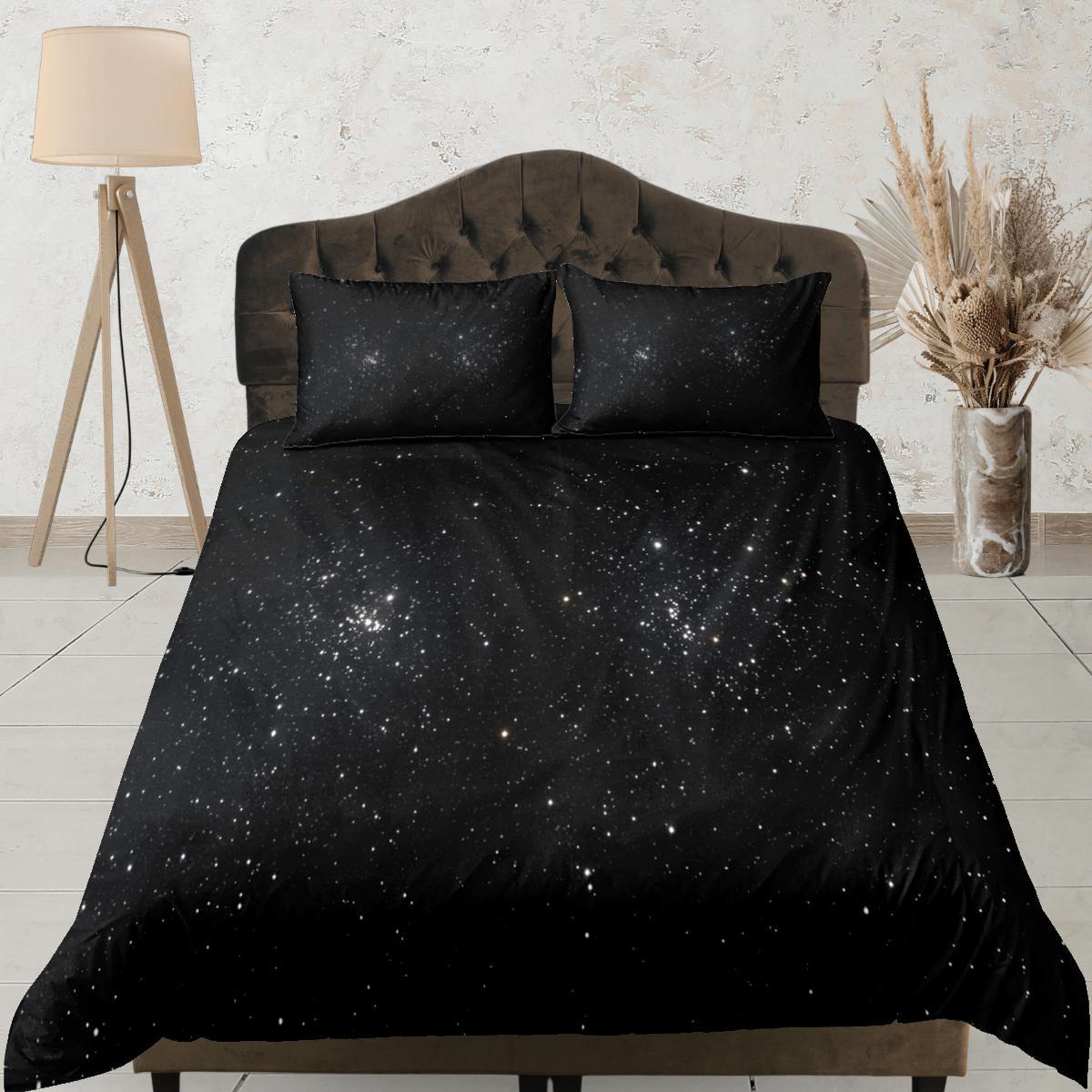 daintyduvet Galaxy Stars Black Duvet Cover Set Bedspread, Dorm Bedding with Pillowcase