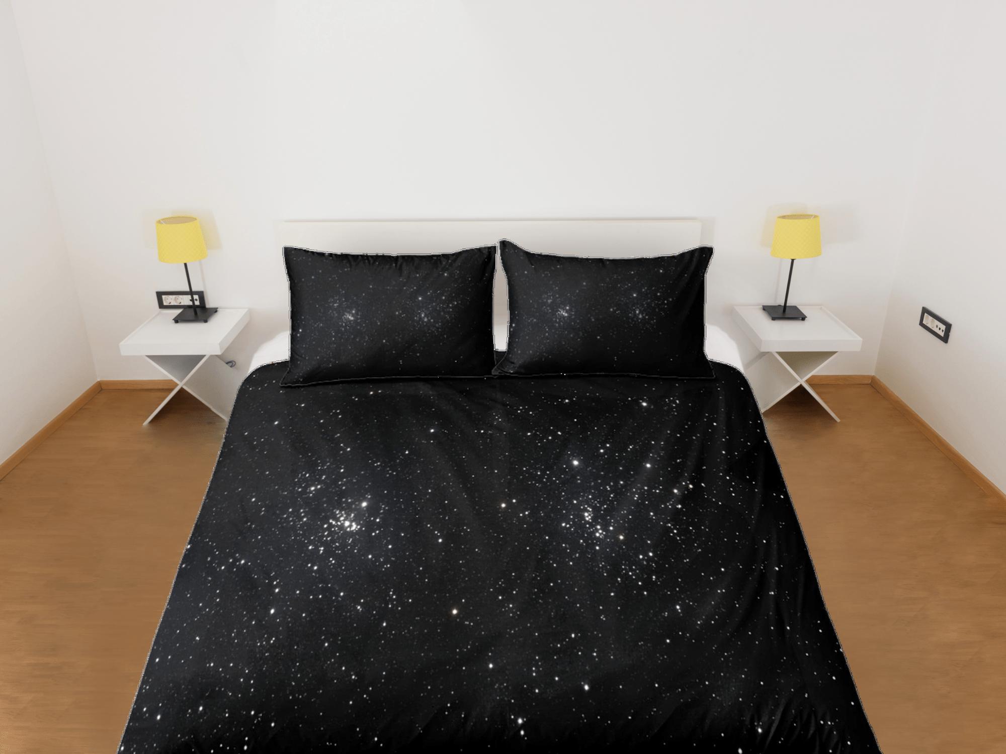 daintyduvet Galaxy Stars Black Duvet Cover Set Bedspread, Dorm Bedding with Pillowcase