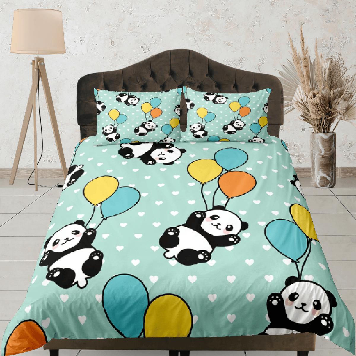daintyduvet Gift for Panda Lovers Duvet Cover Set Bedspread, Kids Bedding with Pillowcase