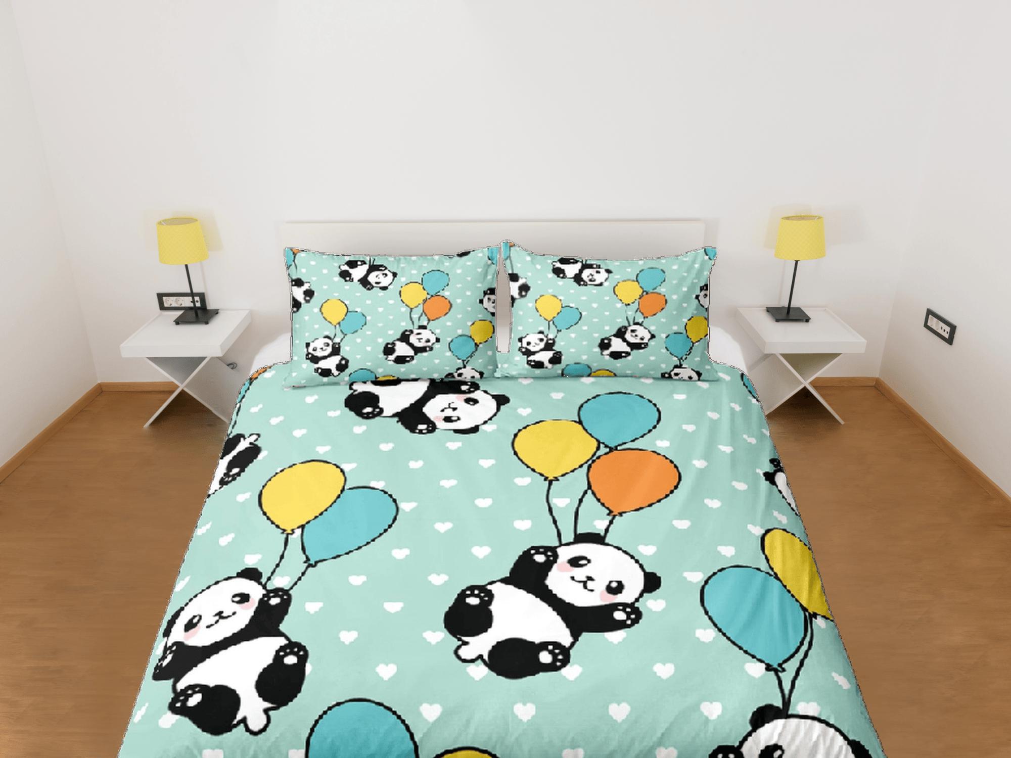 daintyduvet Gift for Panda Lovers Duvet Cover Set Bedspread, Kids Bedding with Pillowcase