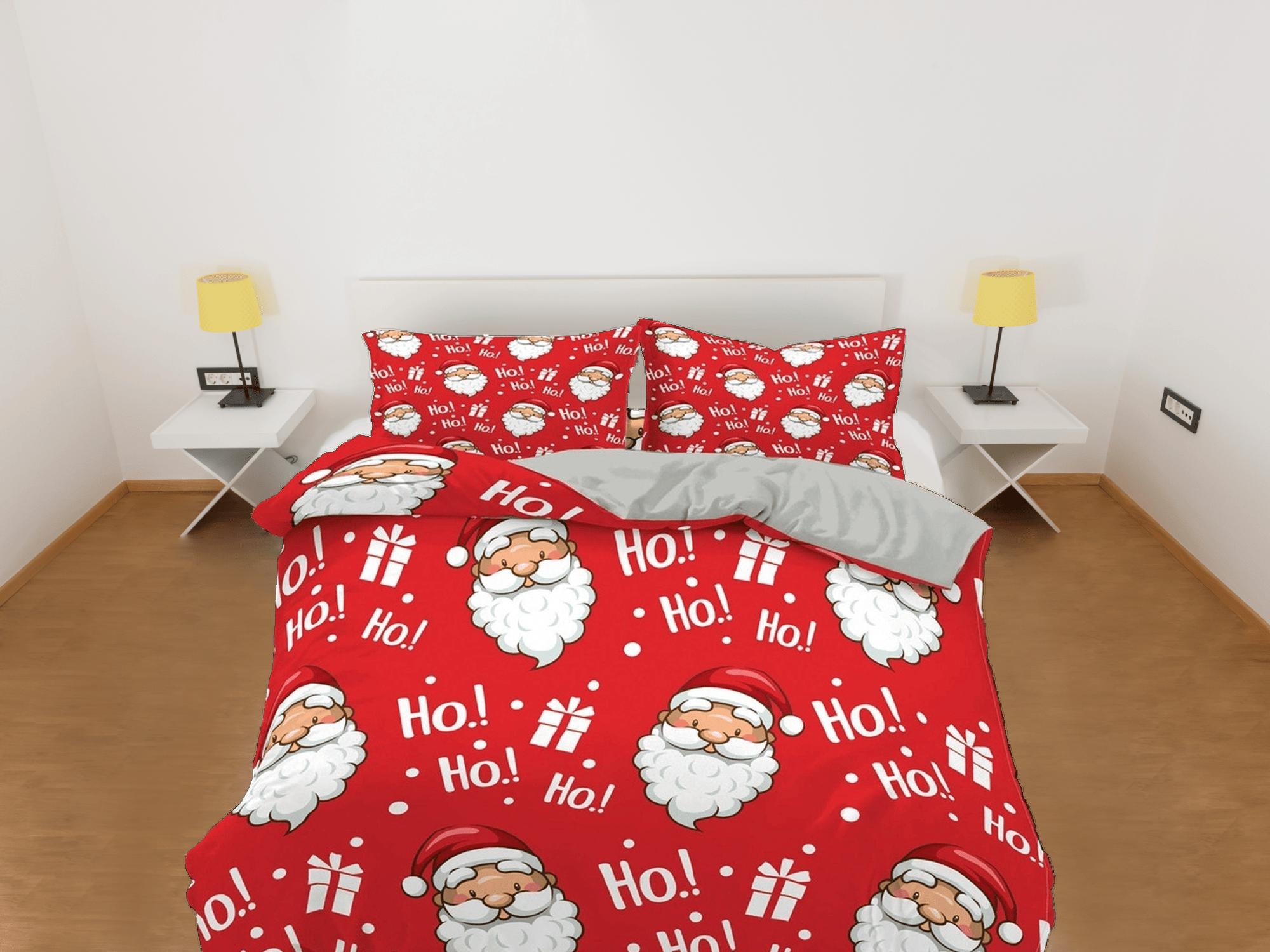 daintyduvet Happy Santa Claus Christmas bedding & pillowcase holiday gift duvet cover king queen full twin toddler bedding baby Christmas farmhouse