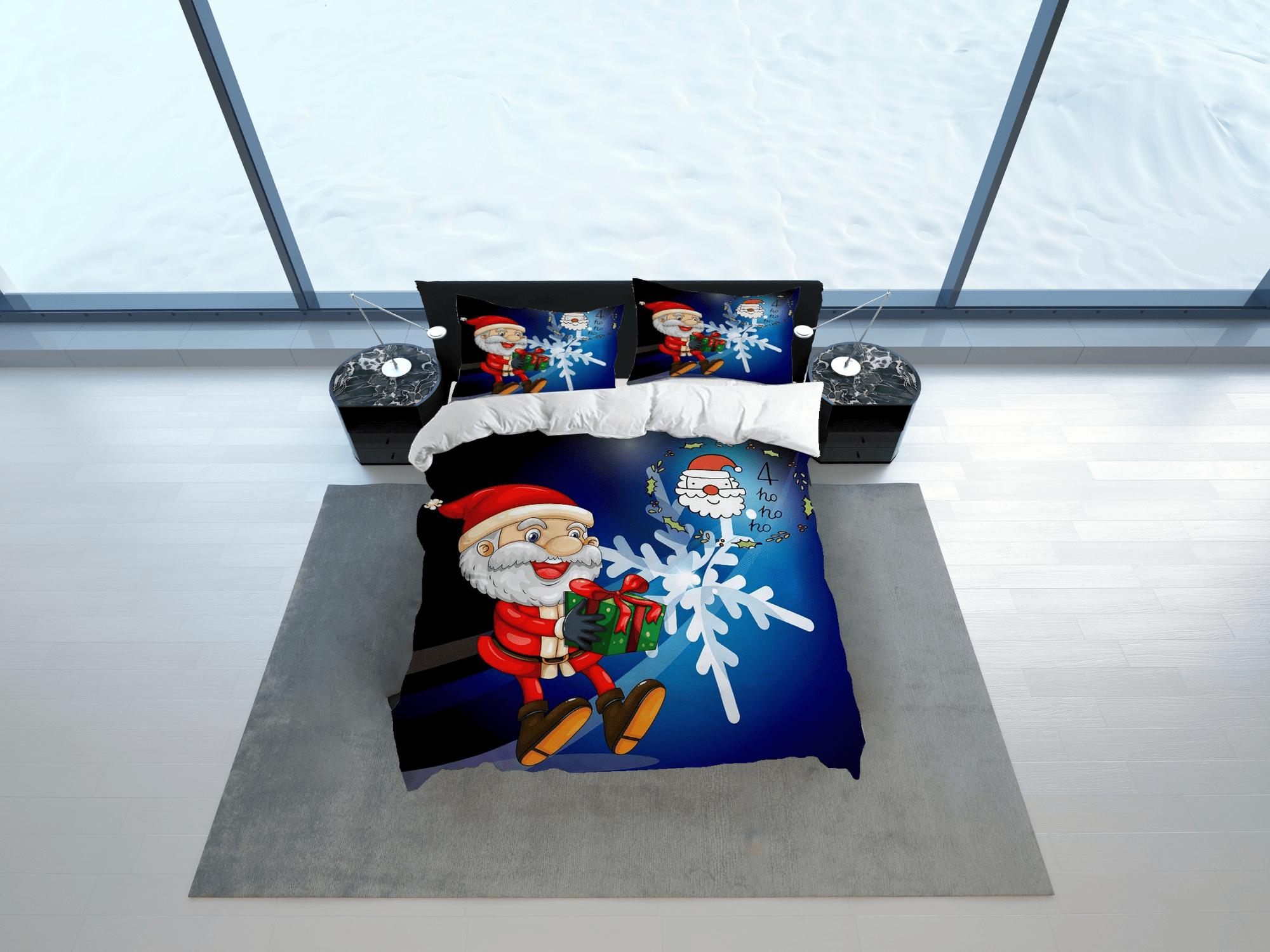 daintyduvet Joyful Santa Claus Christmas bedding & pillowcase holiday gift duvet cover king queen twin toddler bedding baby Christmas farmhouse decor