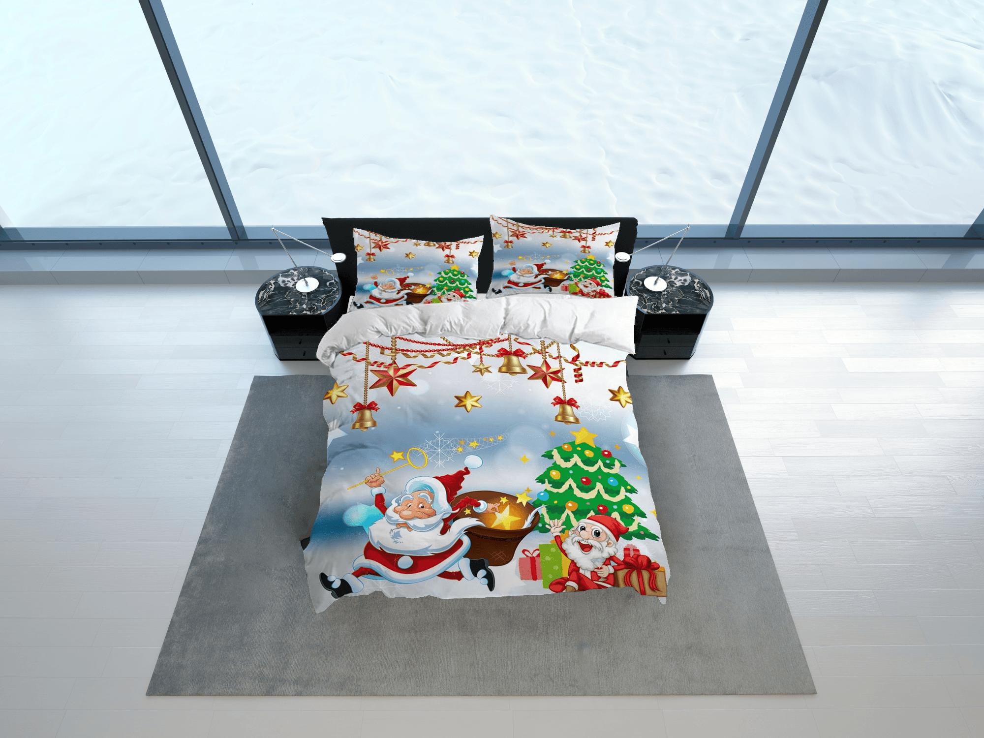 daintyduvet Magical Santa Claus Christmas bedding & pillowcase holiday gift duvet cover king queen full twin toddler bedding baby Christmas farmhouse