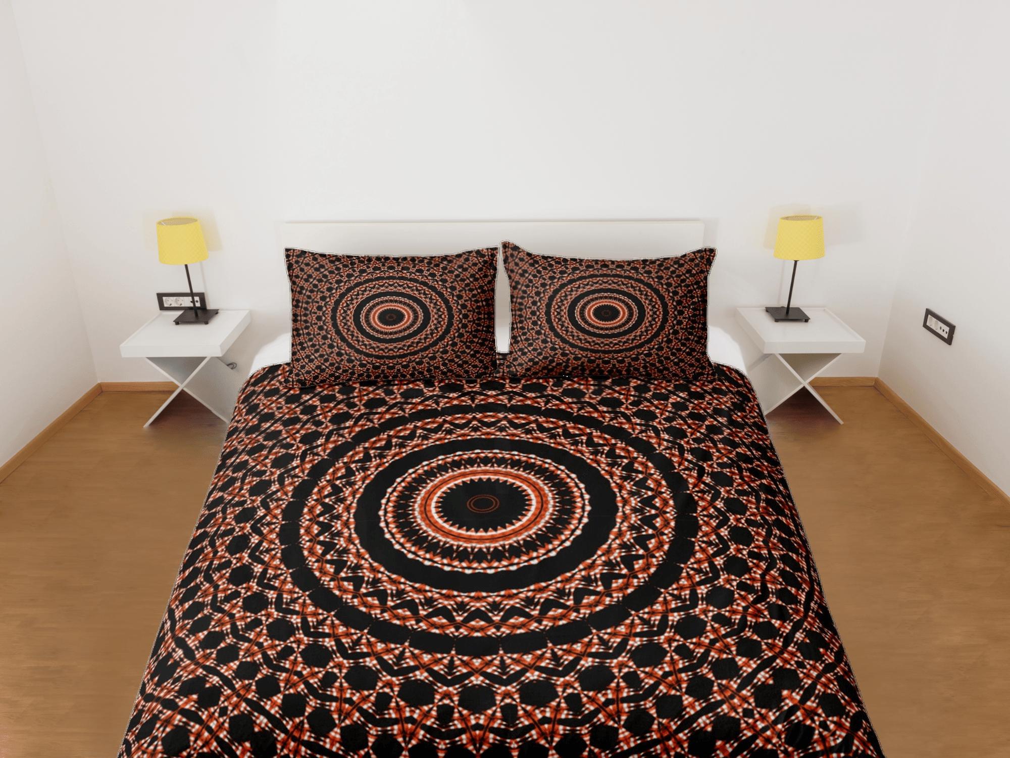 daintyduvet Mandala Bohemian Duvet Cover Set Black Bedspread, Dorm Bedding with Pillowcase