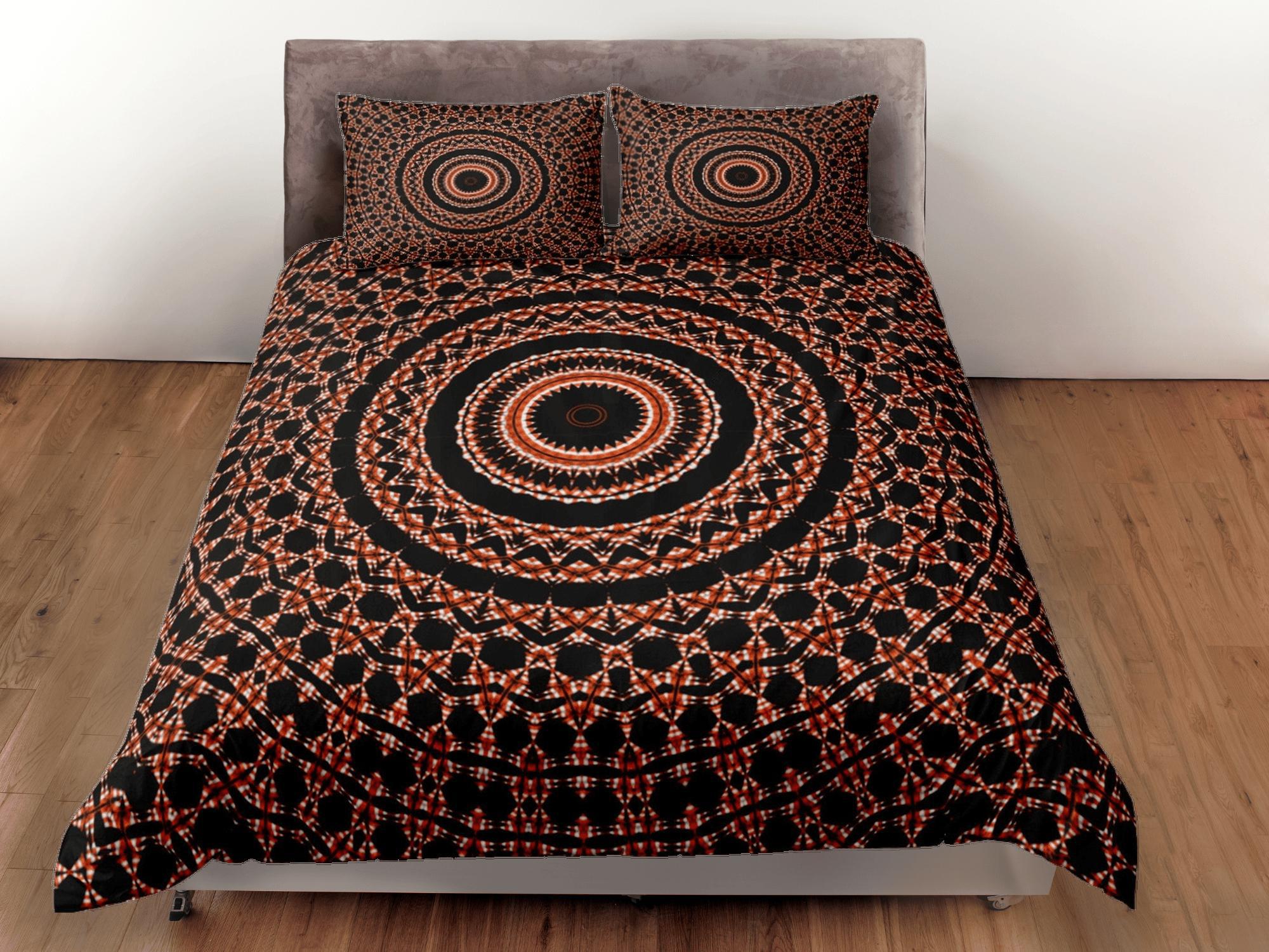 daintyduvet Mandala Bohemian Duvet Cover Set Black Bedspread, Dorm Bedding with Pillowcase
