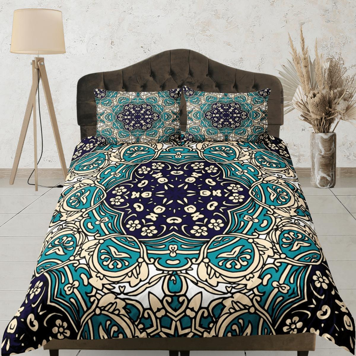 daintyduvet Mandala Bohemian Duvet Cover Set Colorful Bedspread, Dorm Bedding with Pillowcase