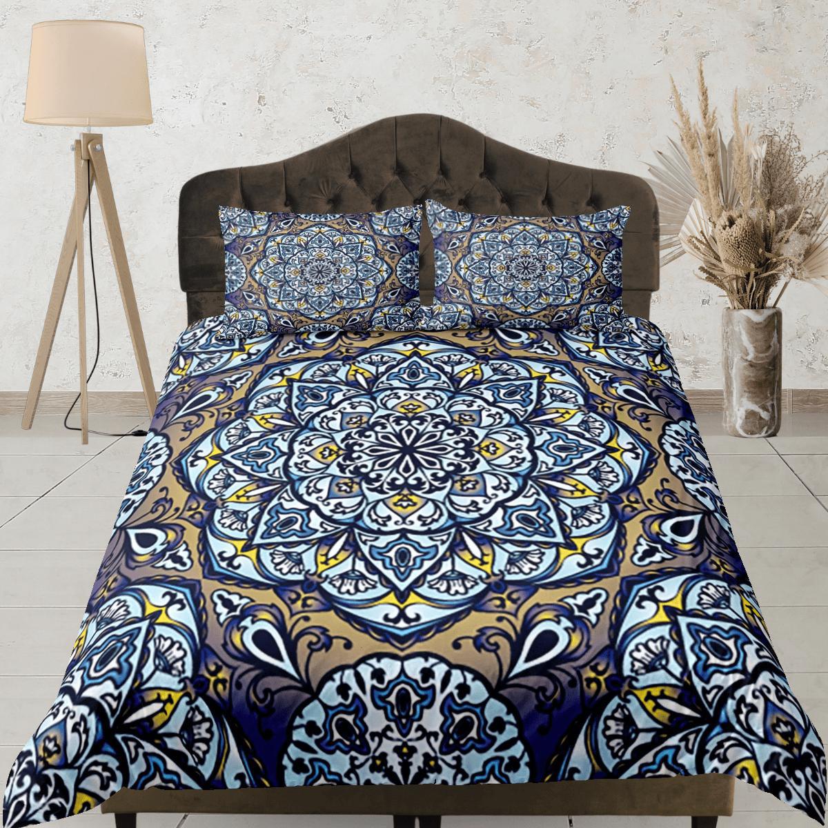 daintyduvet Mandala Bohemian Duvet Cover Set Colorful Bedspread, Dorm Bedding with Pillowcase