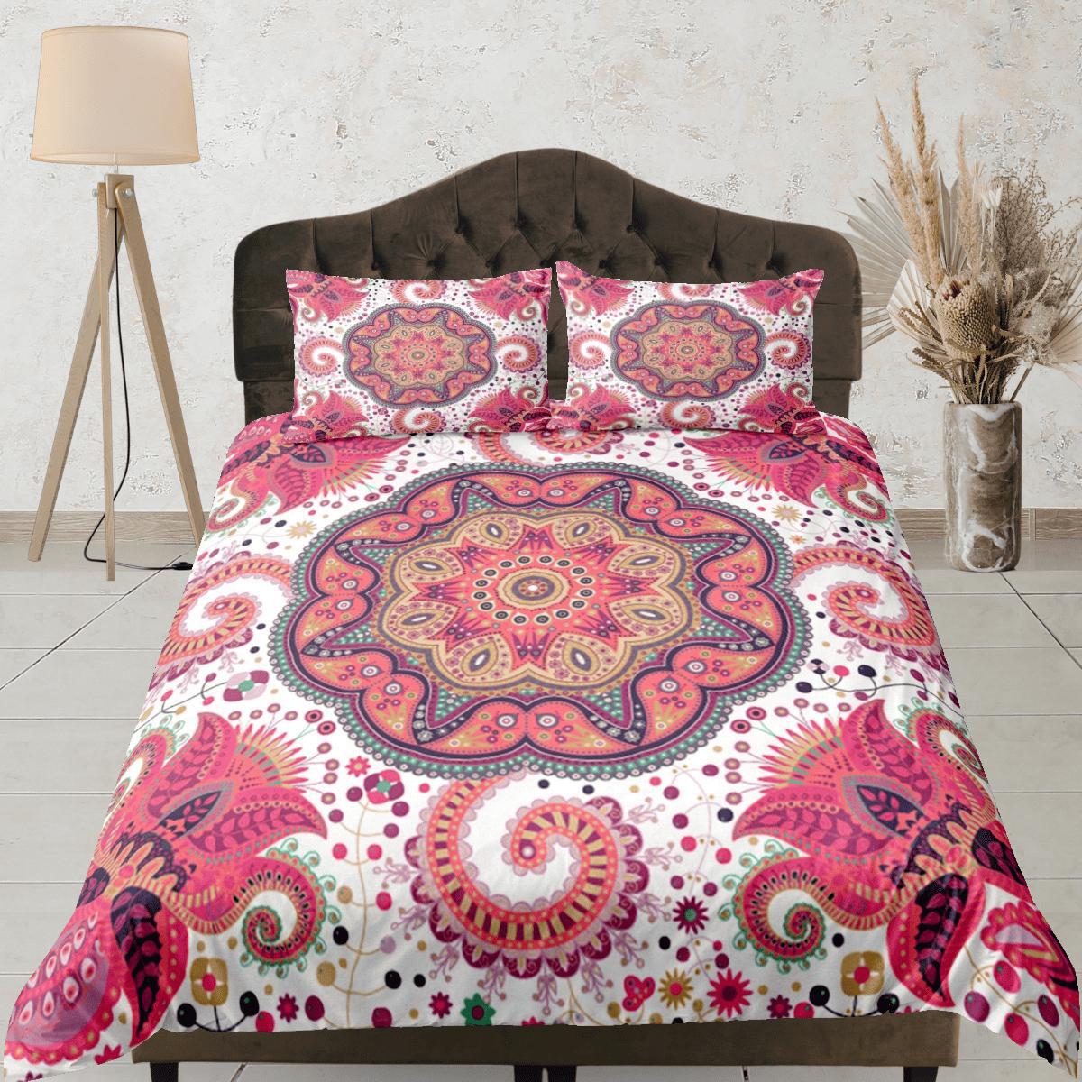 daintyduvet Mandala Bohemian Duvet Cover Set Colorful Bedspread, Dorm Bedding with Pillowcase