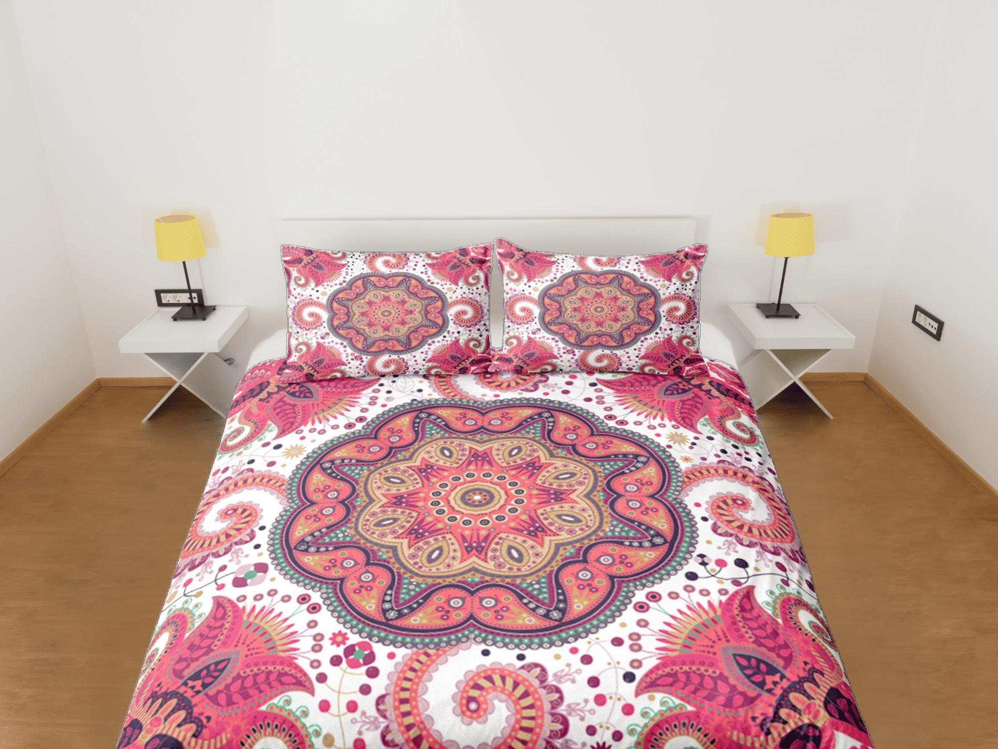 daintyduvet Mandala Bohemian Duvet Cover Set Colorful Bedspread, Dorm Bedding with Pillowcase