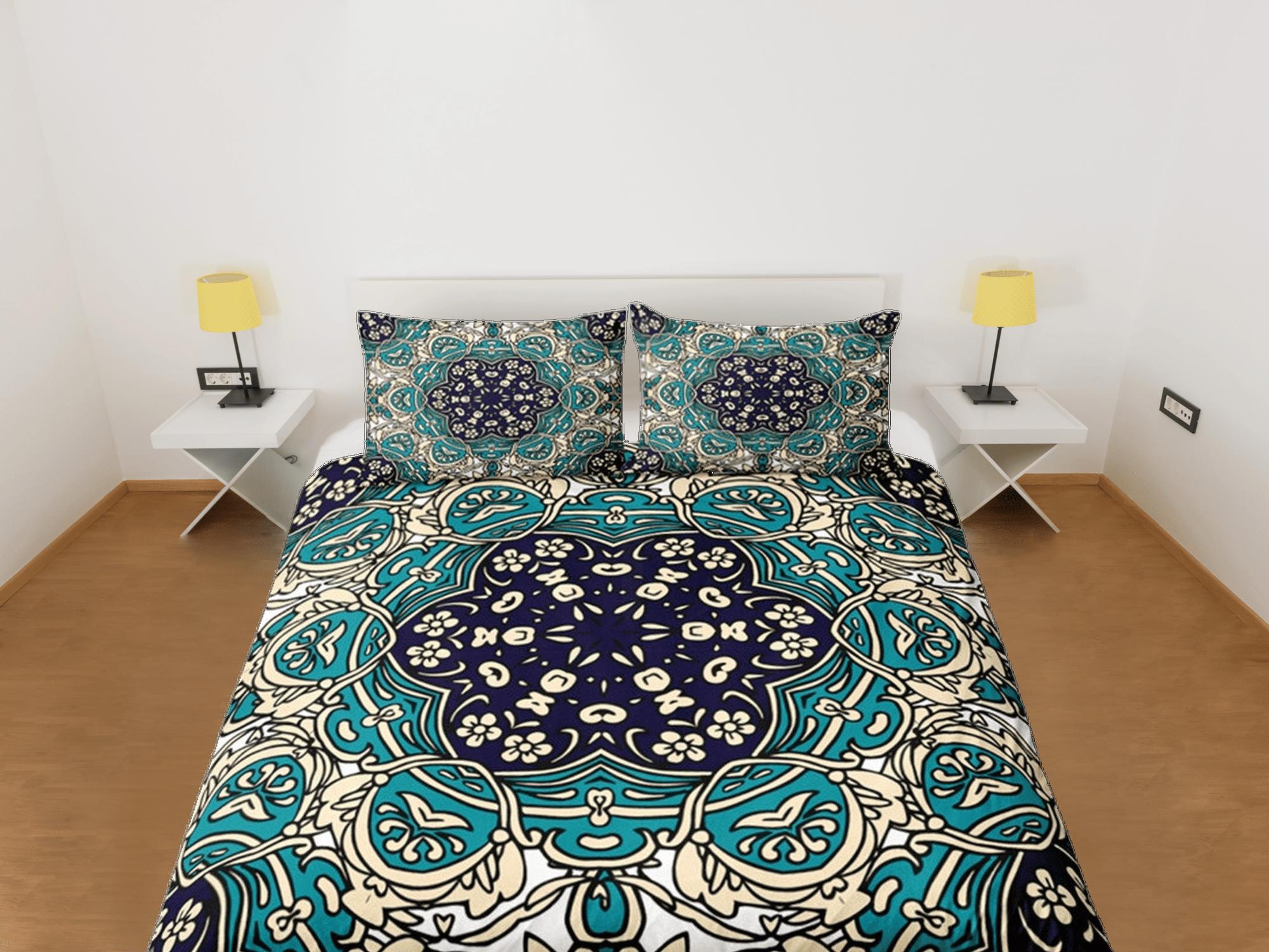 daintyduvet Mandala Bohemian Duvet Cover Set Colorful Bedspread, Dorm Bedding with Pillowcase