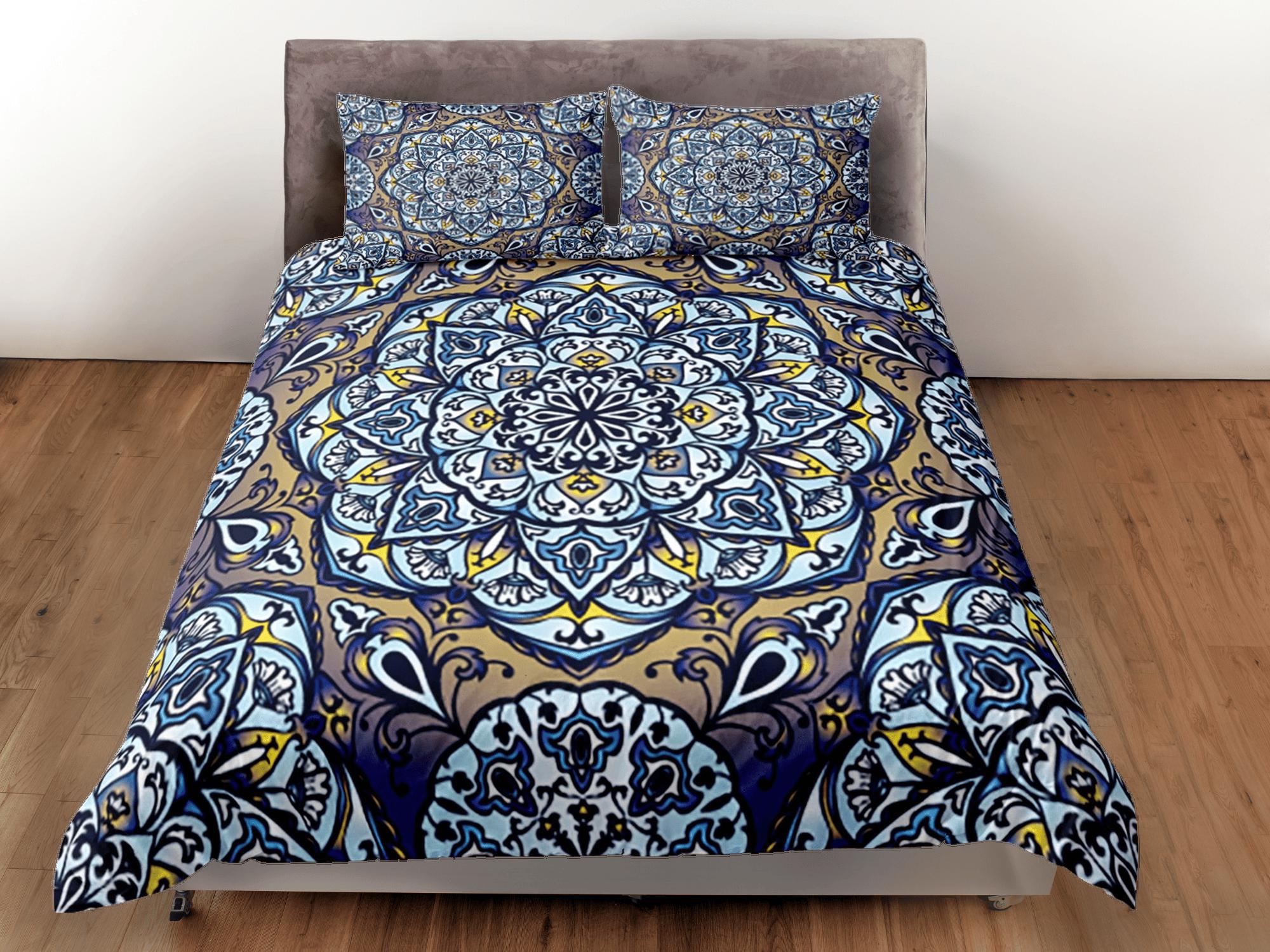 daintyduvet Mandala Bohemian Duvet Cover Set Colorful Bedspread, Dorm Bedding with Pillowcase