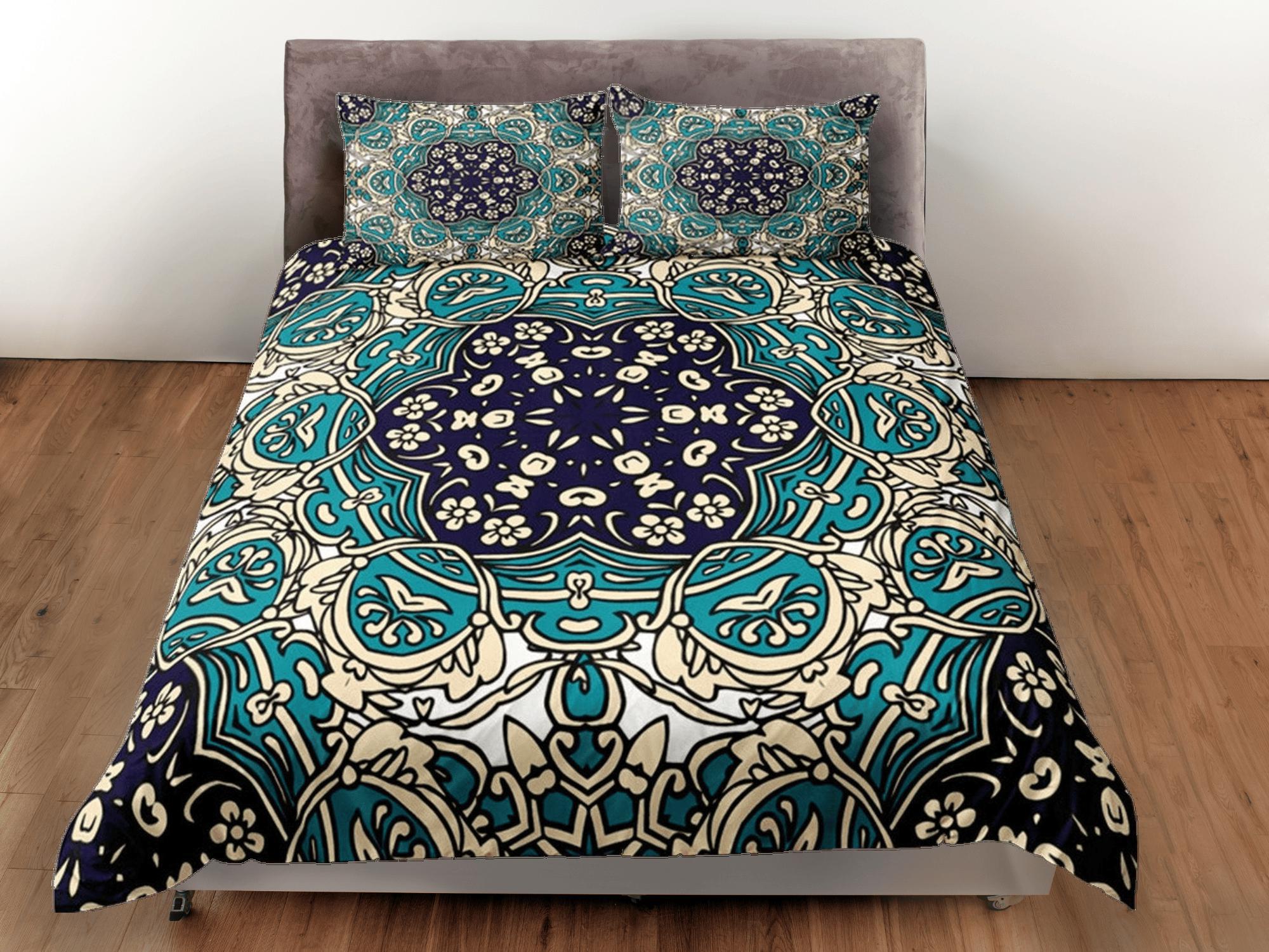 daintyduvet Mandala Bohemian Duvet Cover Set Colorful Bedspread, Dorm Bedding with Pillowcase