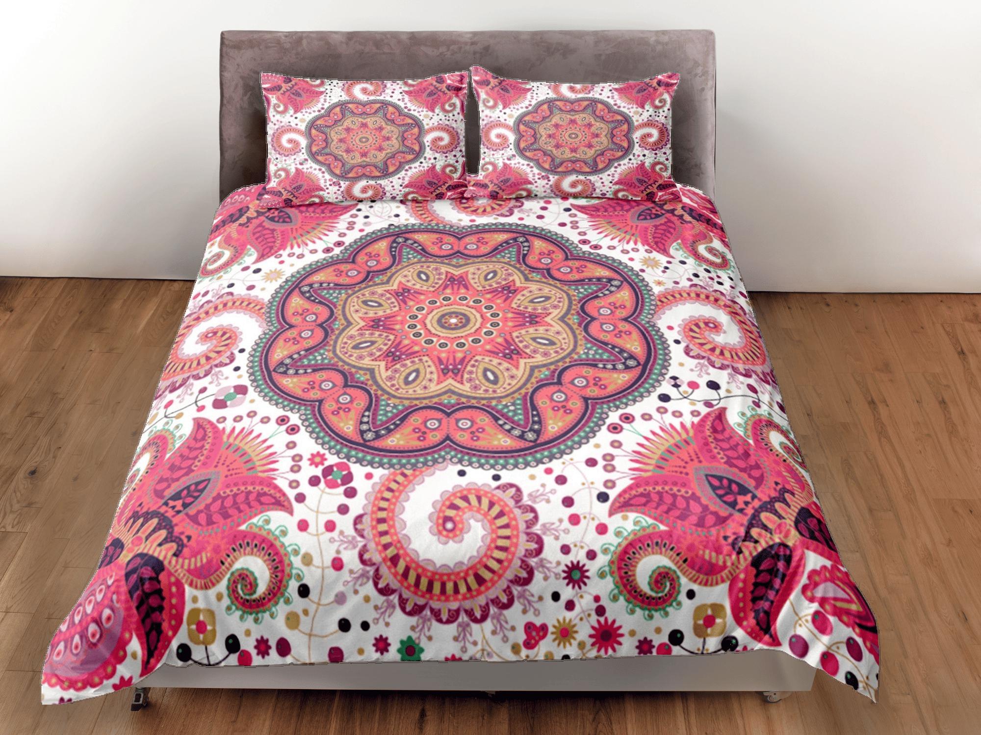 daintyduvet Mandala Bohemian Duvet Cover Set Colorful Bedspread, Dorm Bedding with Pillowcase
