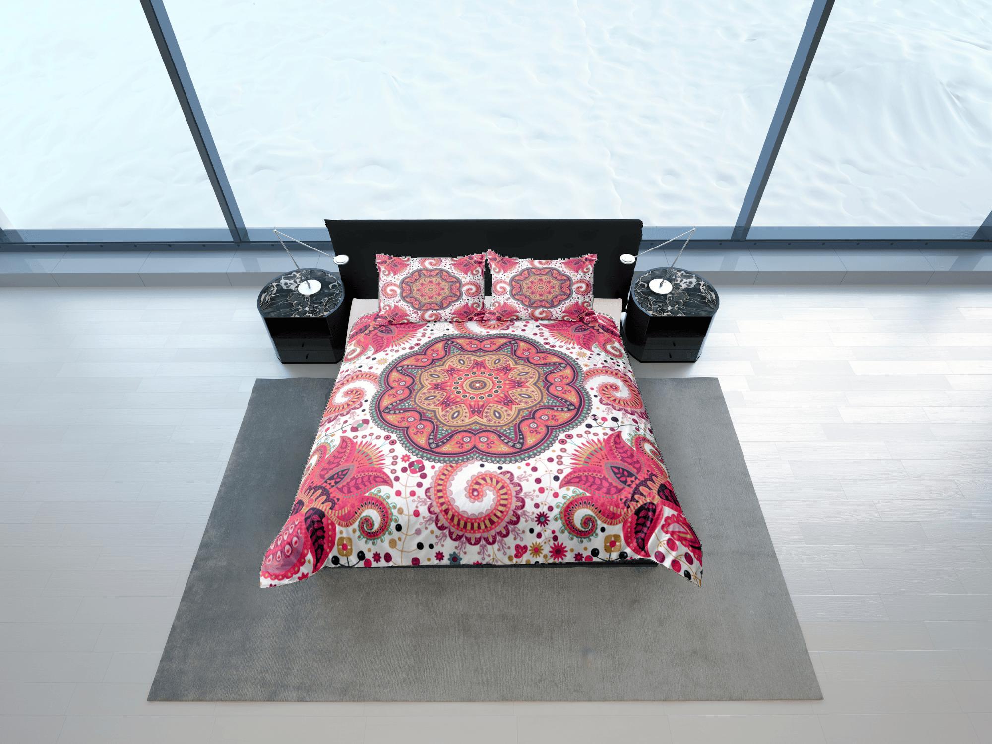 daintyduvet Mandala Bohemian Duvet Cover Set Colorful Bedspread, Dorm Bedding with Pillowcase