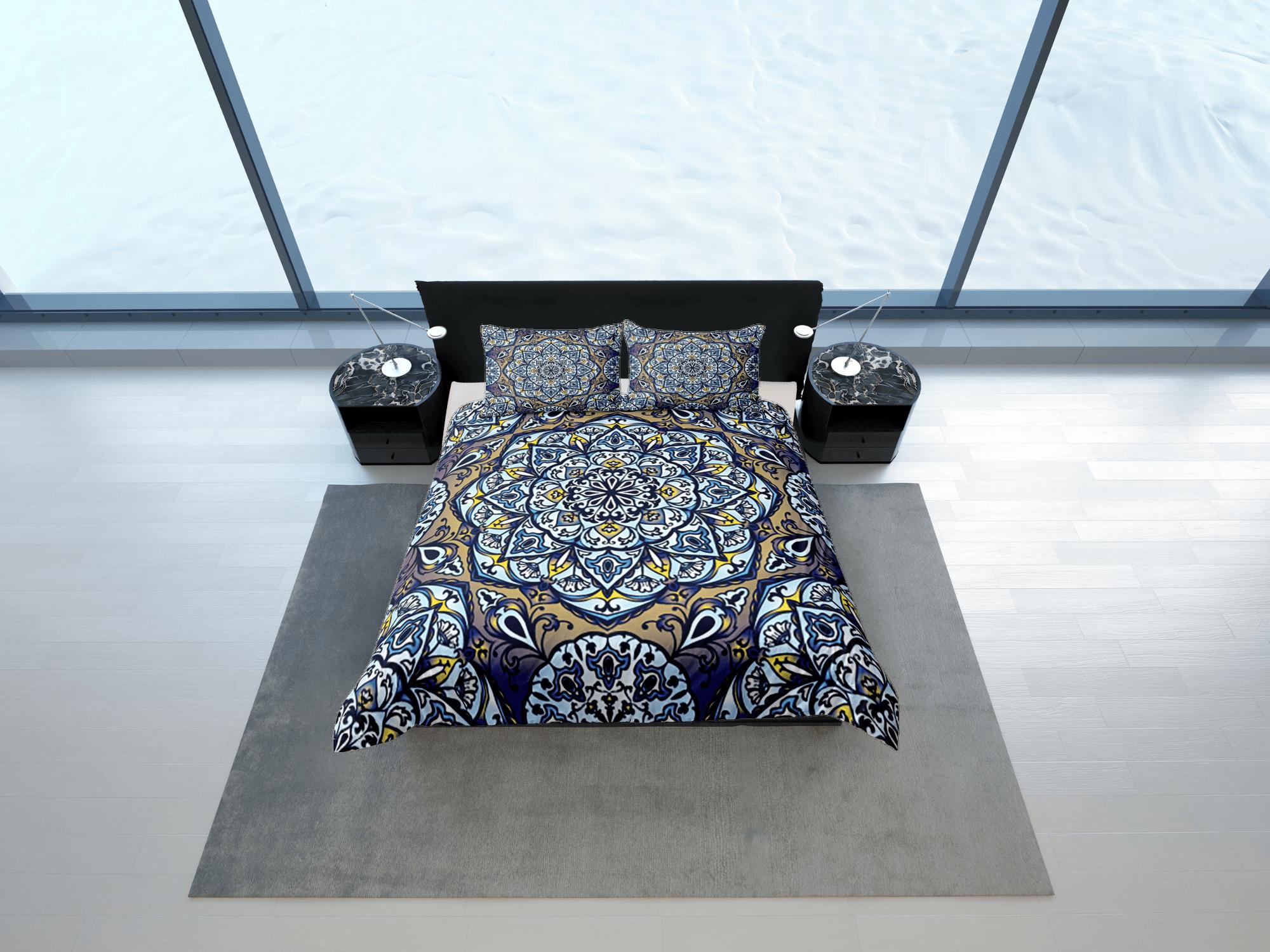 daintyduvet Mandala Bohemian Duvet Cover Set Colorful Bedspread, Dorm Bedding with Pillowcase