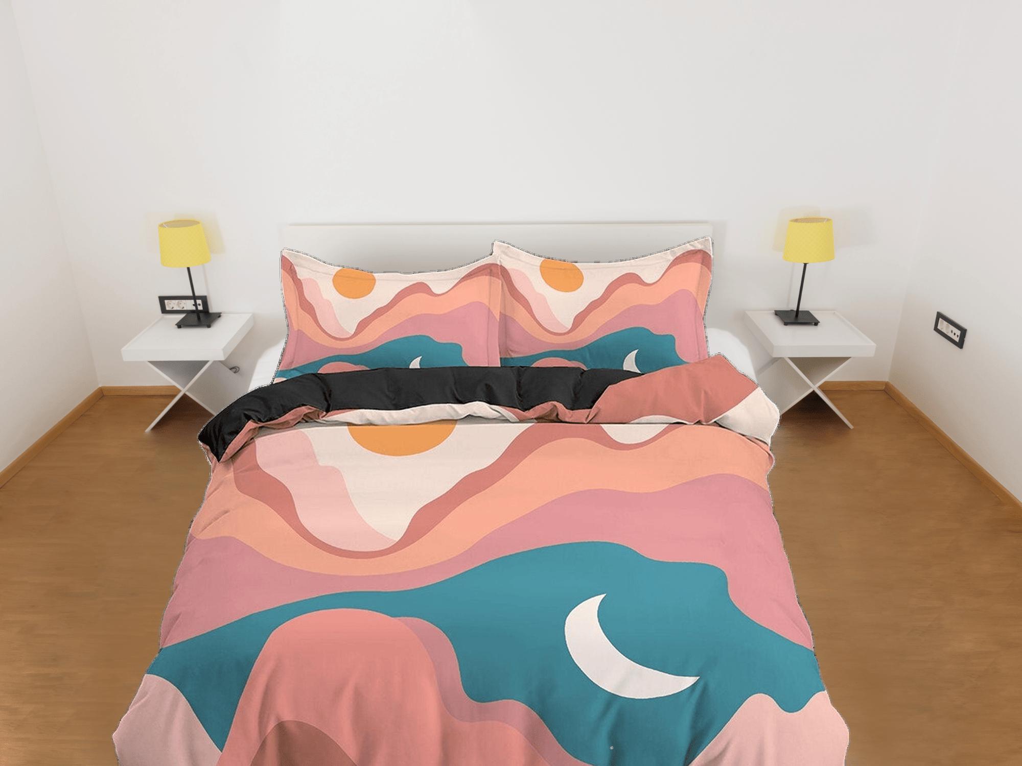 daintyduvet Mid Century Modern Nordic Boho Bedding, Minimalist Bohemian, Dorm Bedding, Duvet Cover Set, Aesthetic Duvet King Queen Full Twin Single