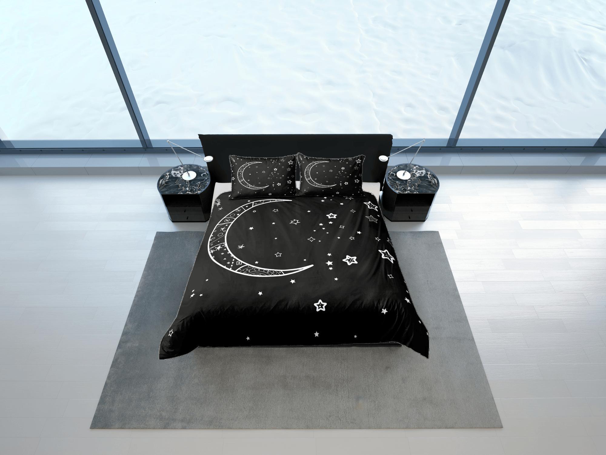 daintyduvet Minimalist Moon Stars Galaxy Duvet Cover Set Bedspread, Dorm Bedding & Pillowcase